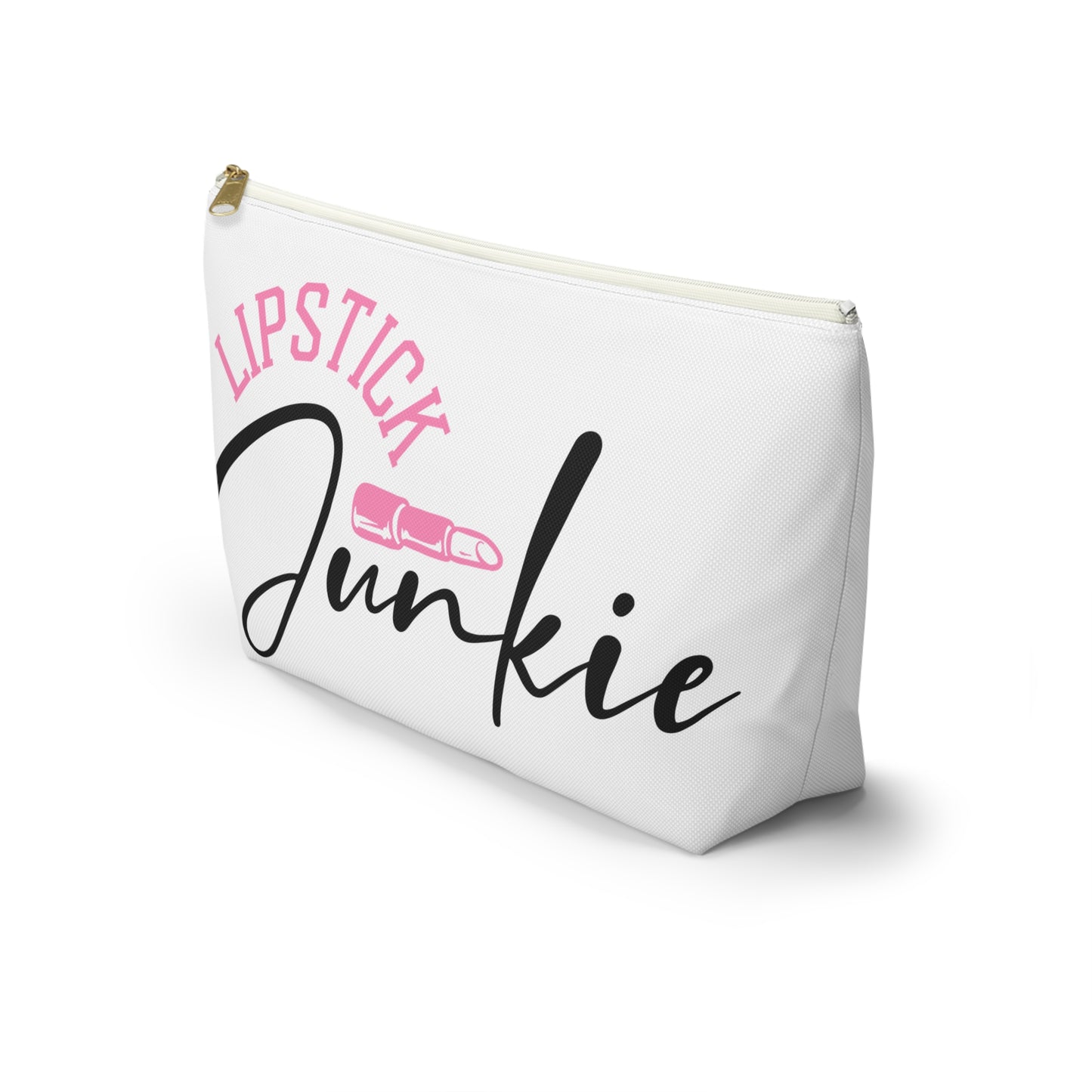 Accessory Pouch – "Lipstick Junkie" Pink Makeup Bag