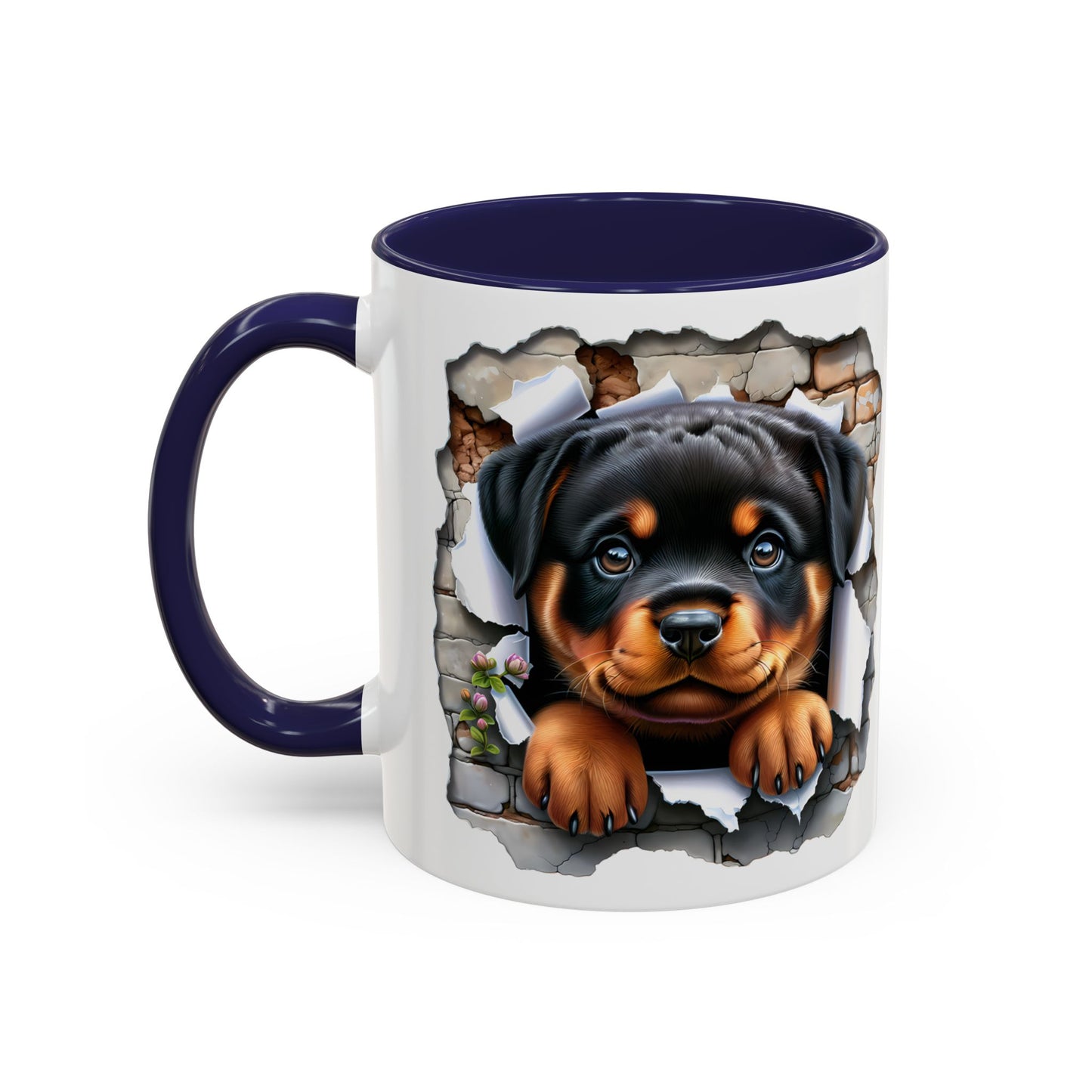 🐾☕ Rottweiler Puppy Accent Mug – Sweet Breakthrough Pup Design ✨