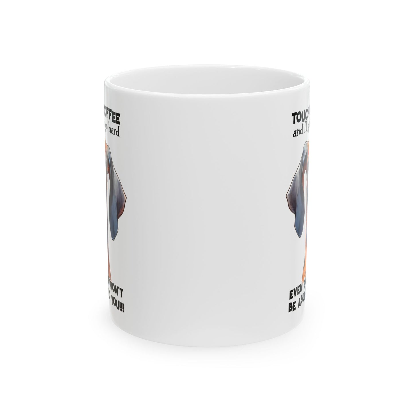 Taza de Gran Danés Feroz y Divertida: “Toca mi Café y te daré una bofetada muy fuerte…” ☕