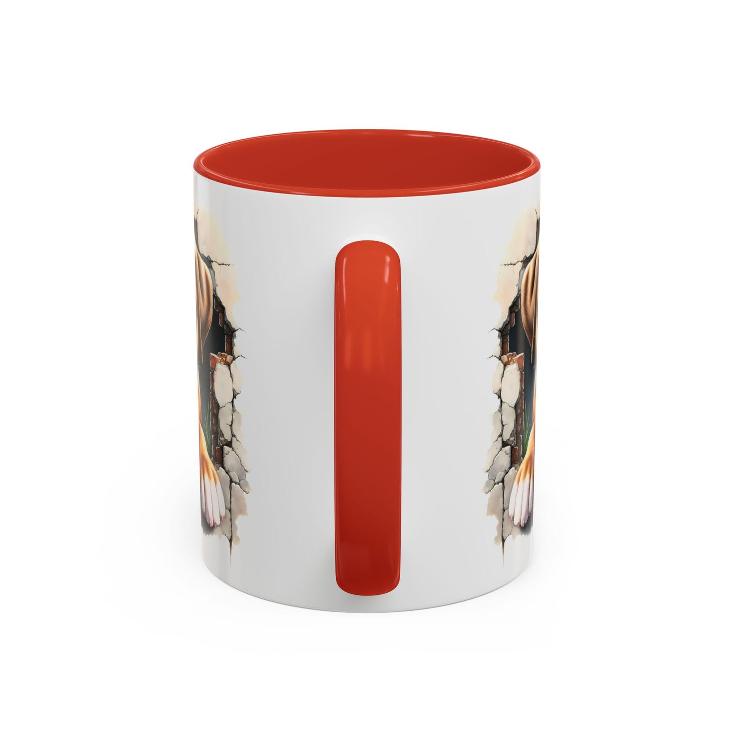 🐶☕ Boxer Puppy Peek Accent Mug – Adorable Dog Lover Gift ✨💛