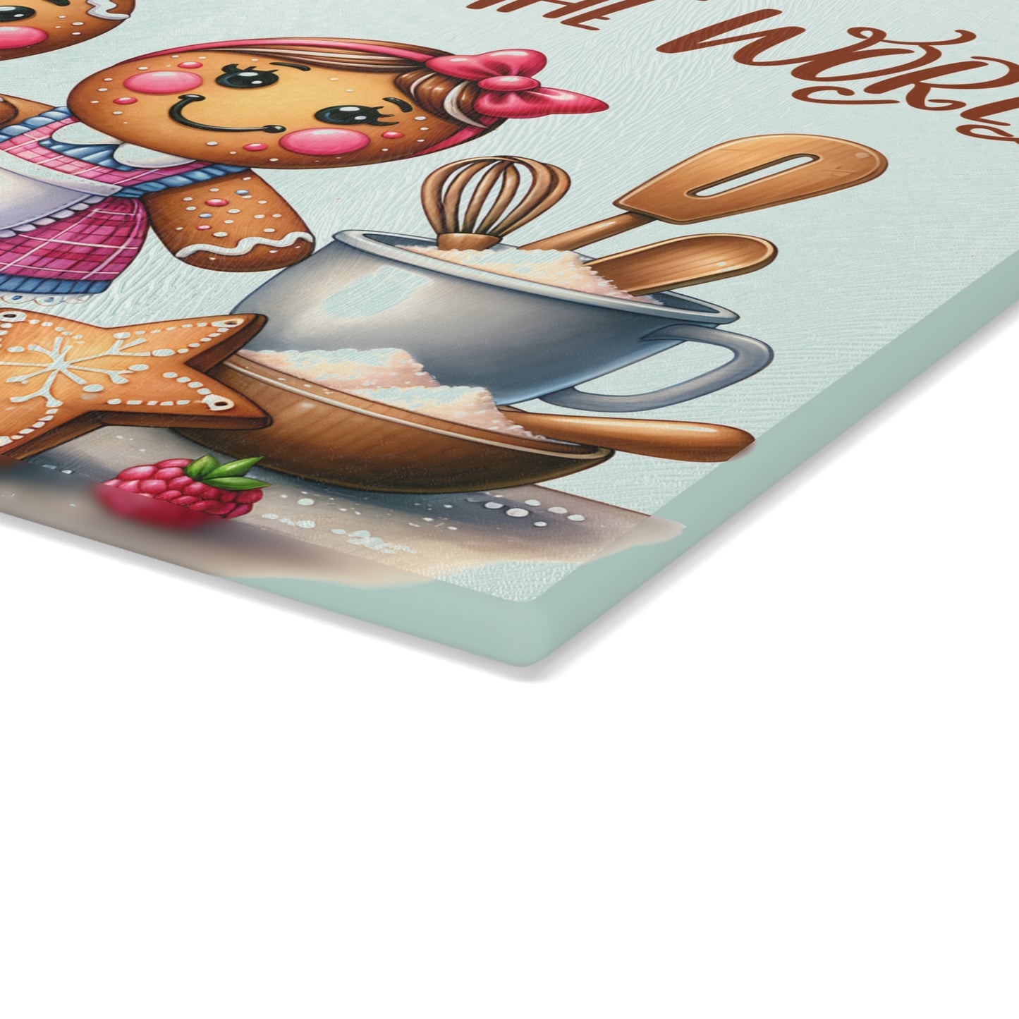 🍪🎄 Baking Joy to the World Gingerbread Couple Cutting Board 🎄🍪