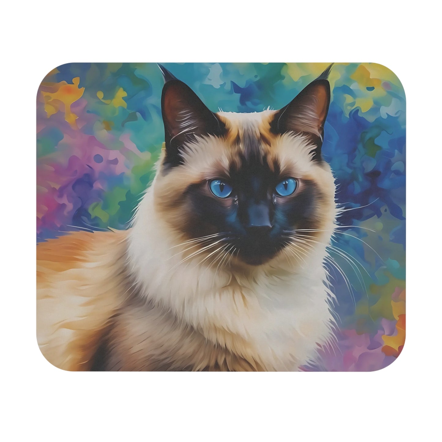 Alfombrilla de ratón con diseño de gato siamés: un elegante accesorio de escritorio para los amantes de los gatos