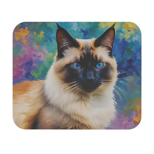 Alfombrilla de ratón con diseño de gato siamés: un elegante accesorio de escritorio para los amantes de los gatos