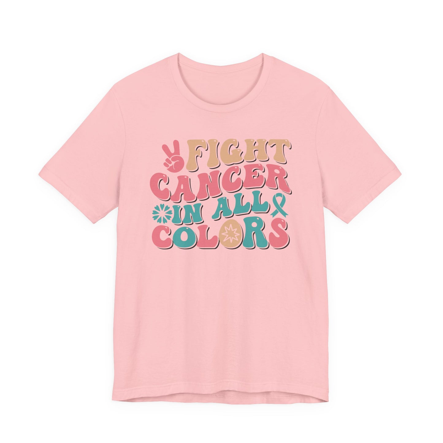 🌈✊ Fight Cancer in All Colors T-Shirt – Bold Retro Awareness Tee for Every Ribbon 🎗️