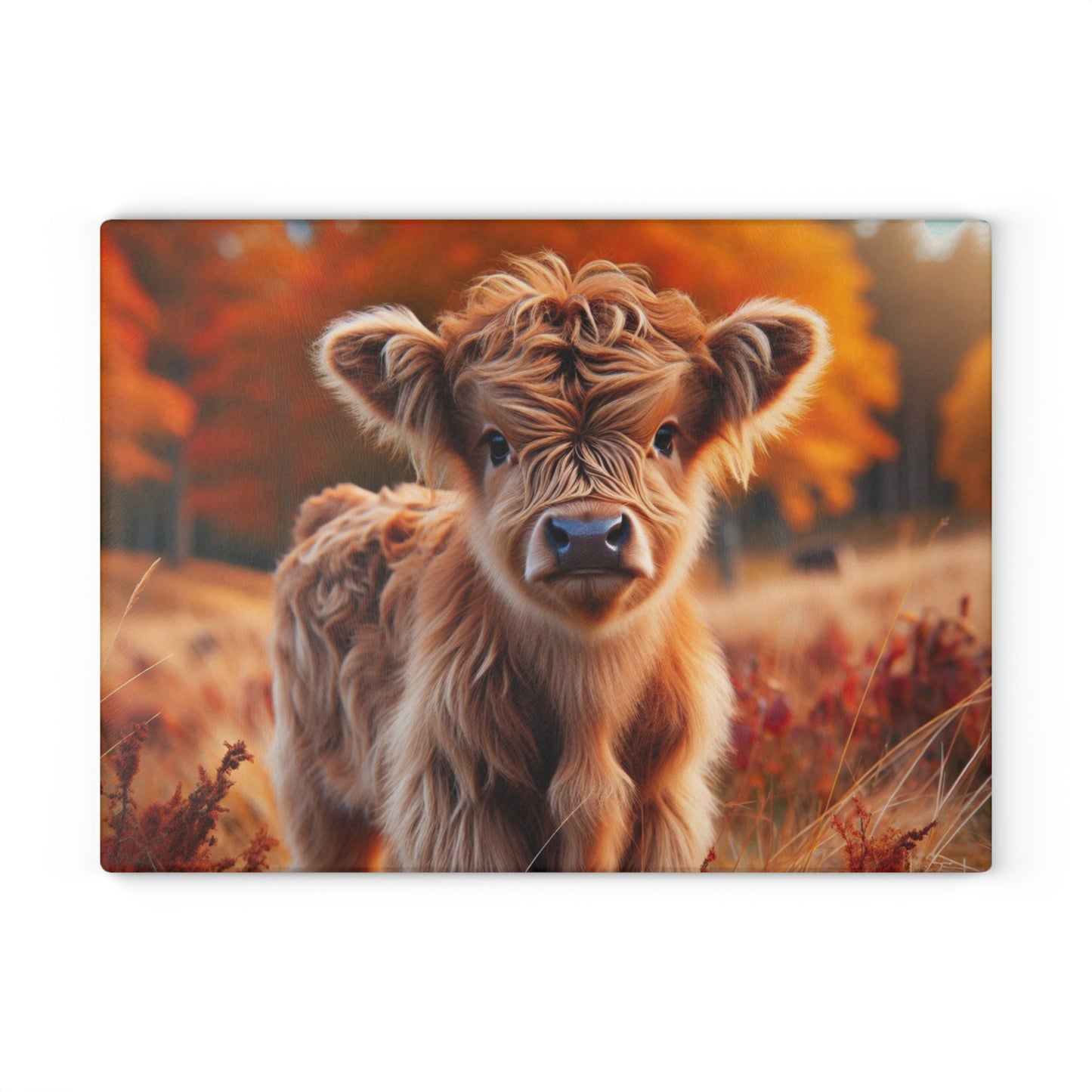 🍁 Autumn Highland Calf Cutting Board – Warm Rustic Charm for Your Fall Kitchen