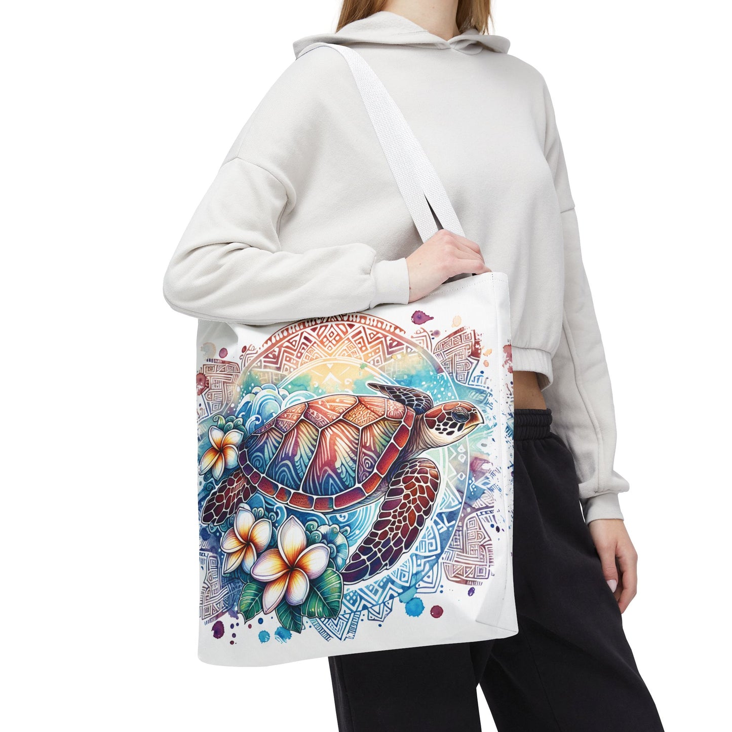 🐢 Tropical Sea Turtle Tote Bag – Coastal, Artistic & Practical 🌺
