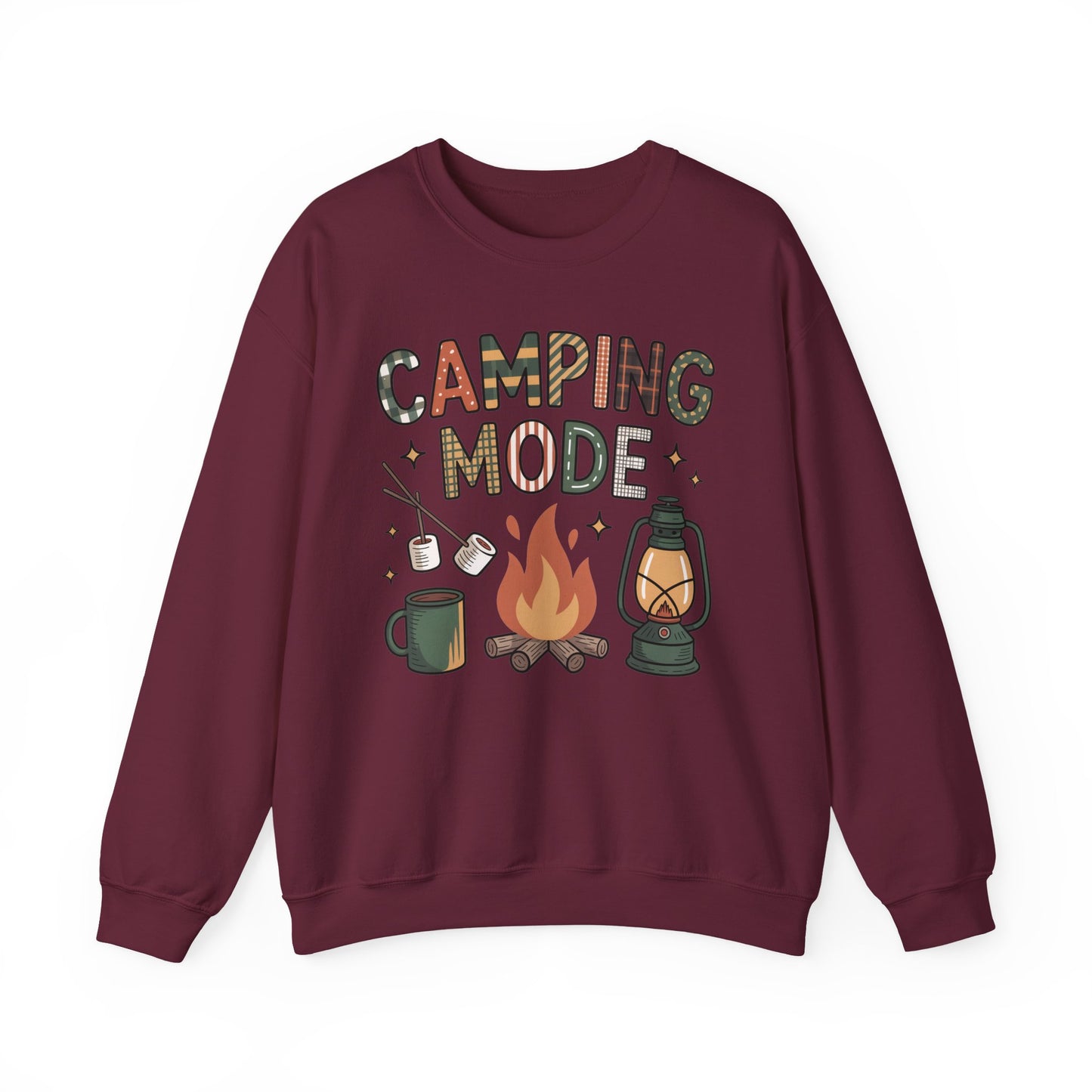 🍂🔥 Camping Mode Sweatshirt – S’mores, Campfires & Cozy Vibes 🏕️☕