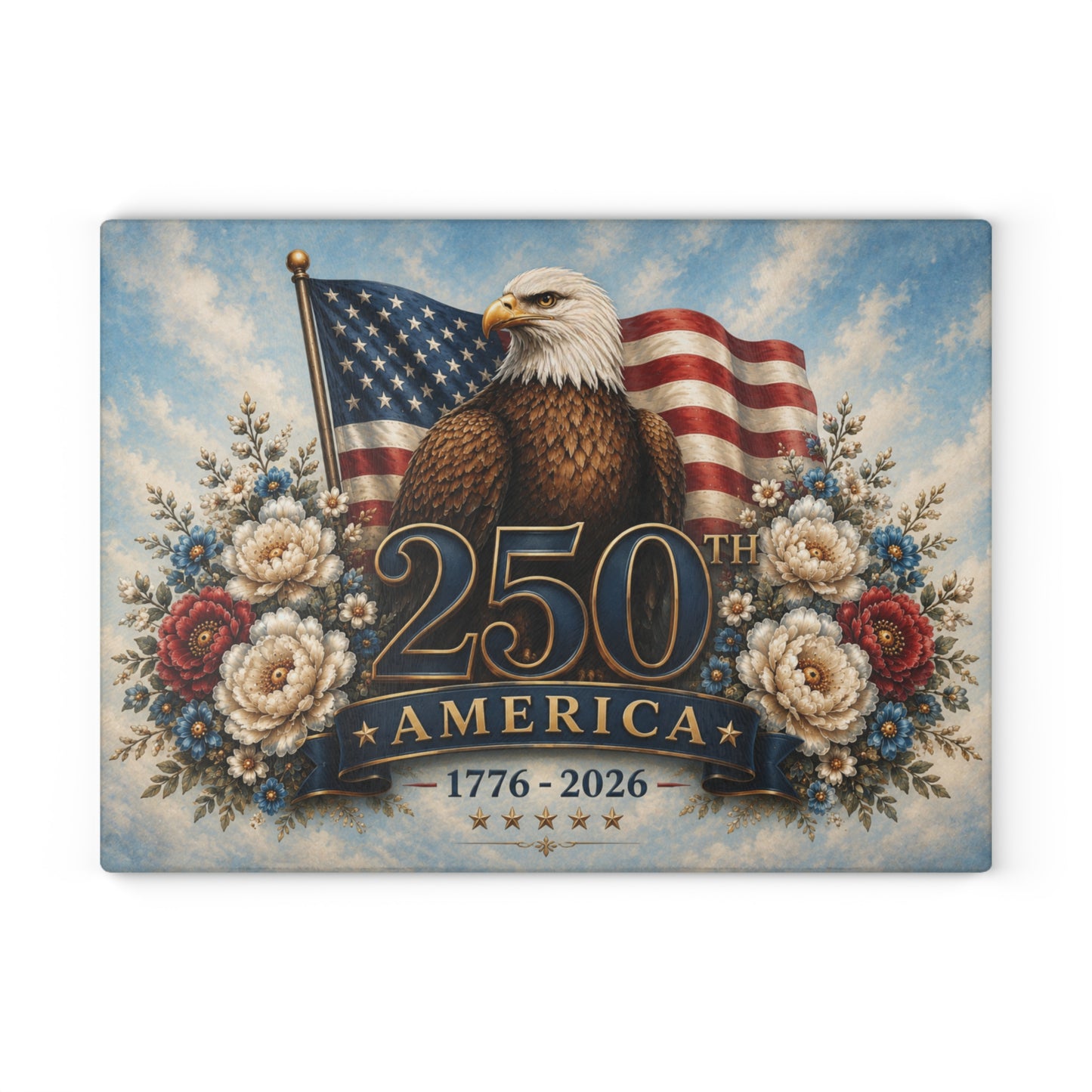 250th America Eagle Tempered Glass Cutting Board