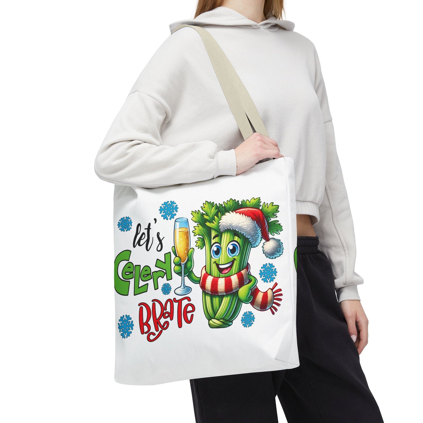 🥂 Let’s Celery-brate Christmas Tote Bag – Fun, Festive & Eco-Friendly 🎄