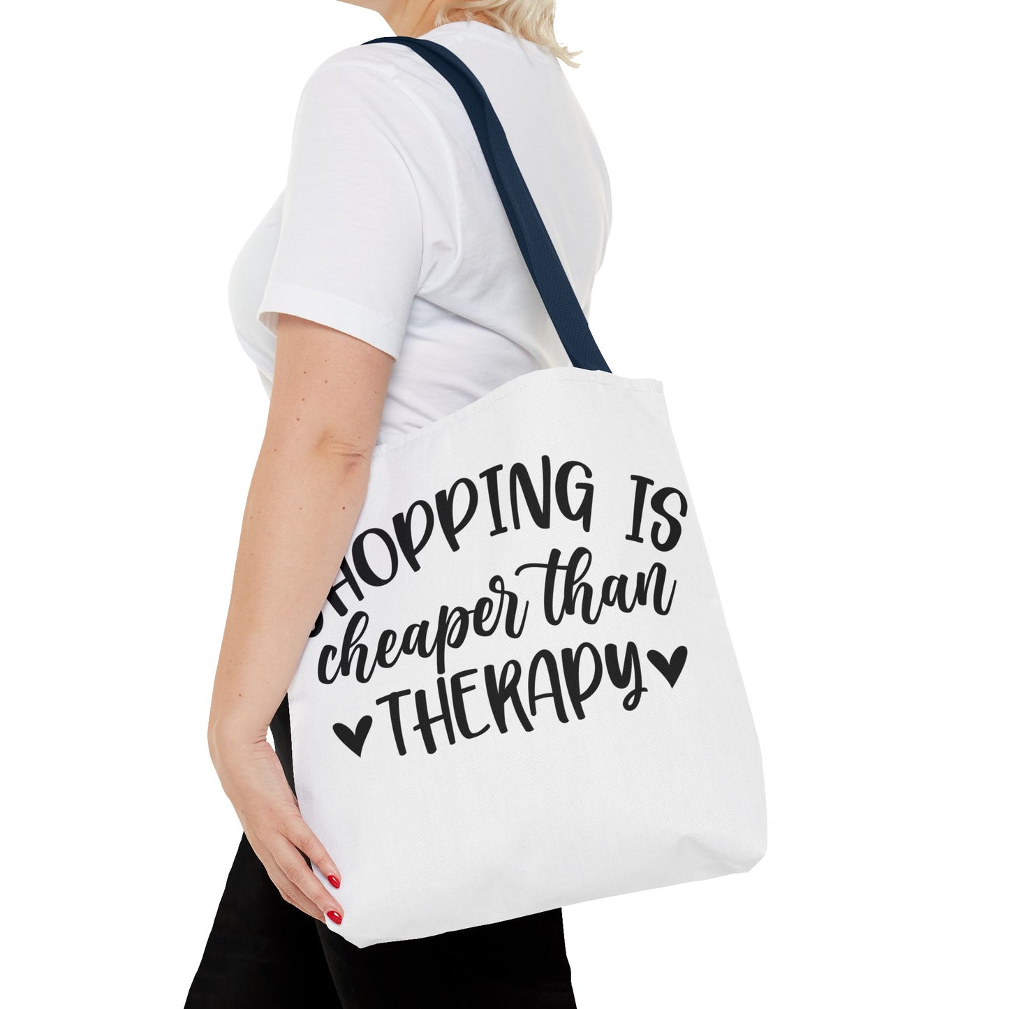 🛍️ Shopping Is Cheaper Than Therapy Tote Bag – Fun & Stylish Everyday Carry ❤️