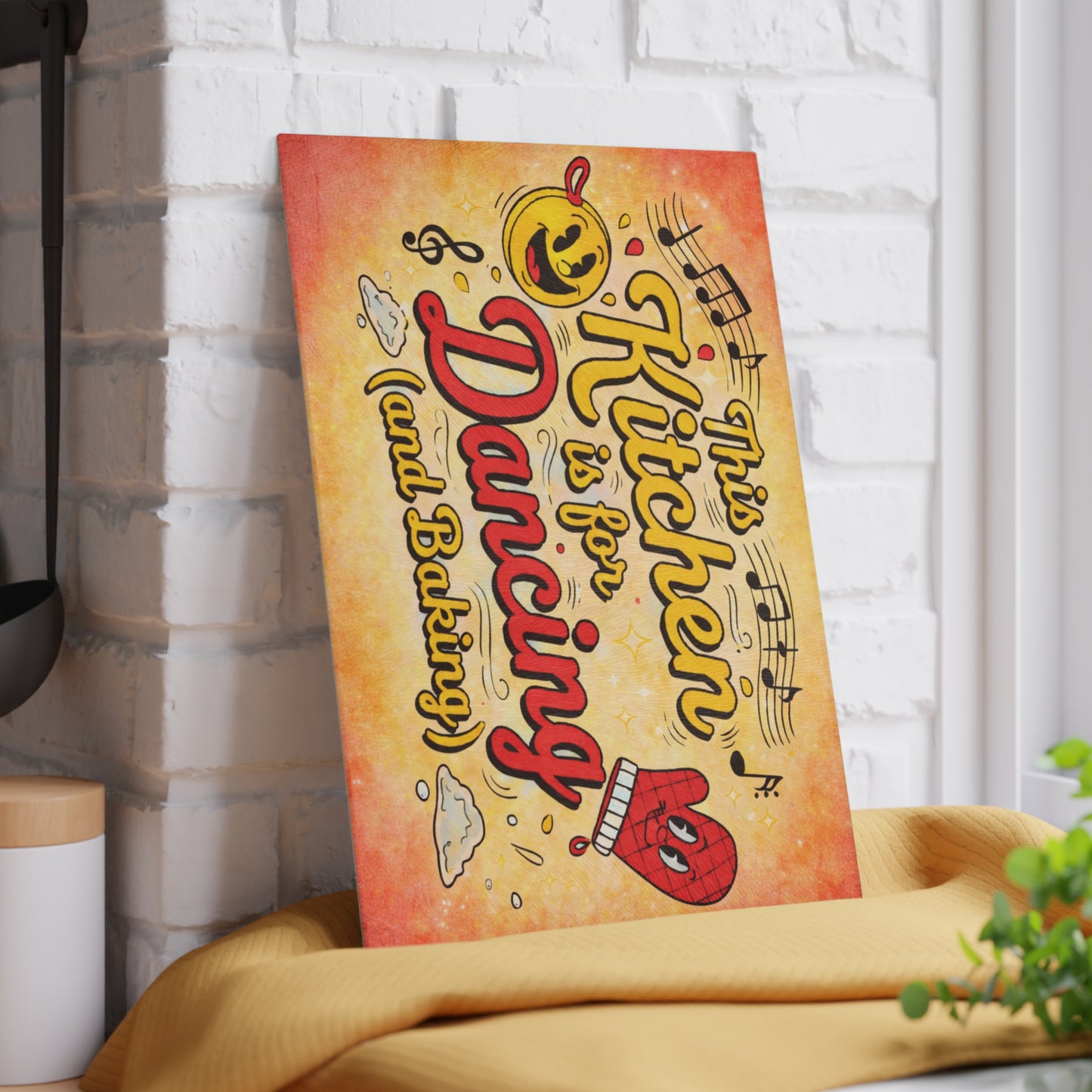 This Kitchen Is for Dancing (and Baking) Glass Cutting Board – Fun Music Kitchen Decor