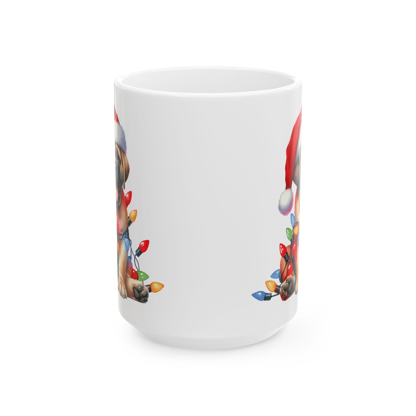 🎄 Mastiff Christmas Mug – Holiday Cheer with a Big-Hearted Pup 🐾