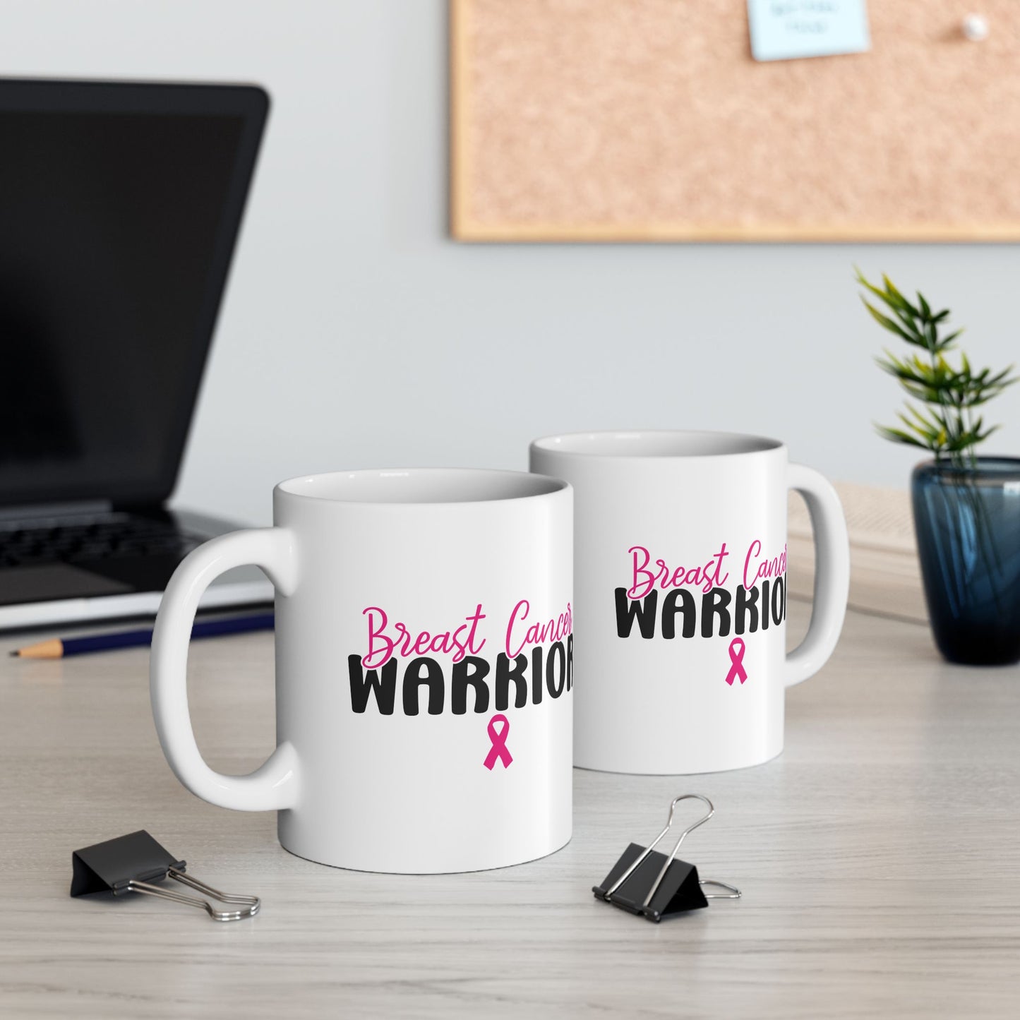 🎀 Breast Cancer Warrior Mug – Strength in Every Sip 💪