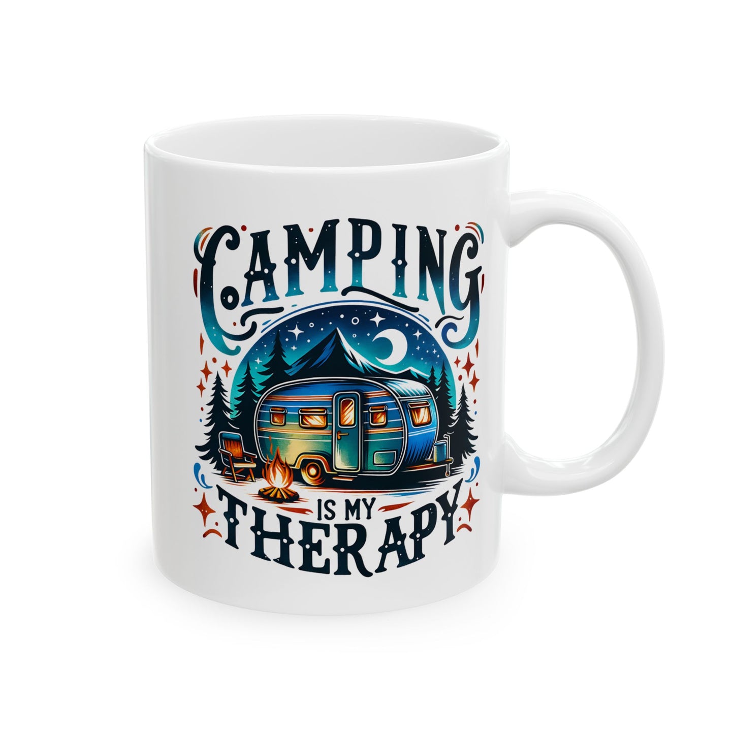 🏕️ Camping Is My Therapy – Travel Mug for Outdoor Lovers 🌲