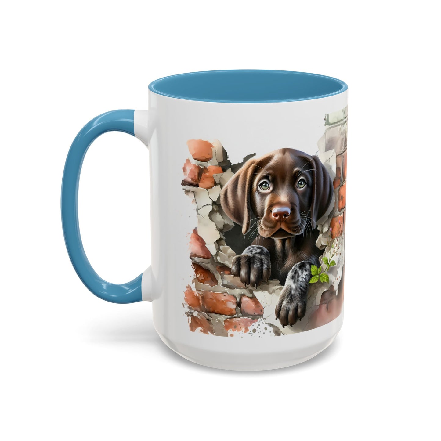 🐶🍫 Chocolate Lab Puppy Accent Mug – Sweet Brown Pup Coffee Cup ☕💛