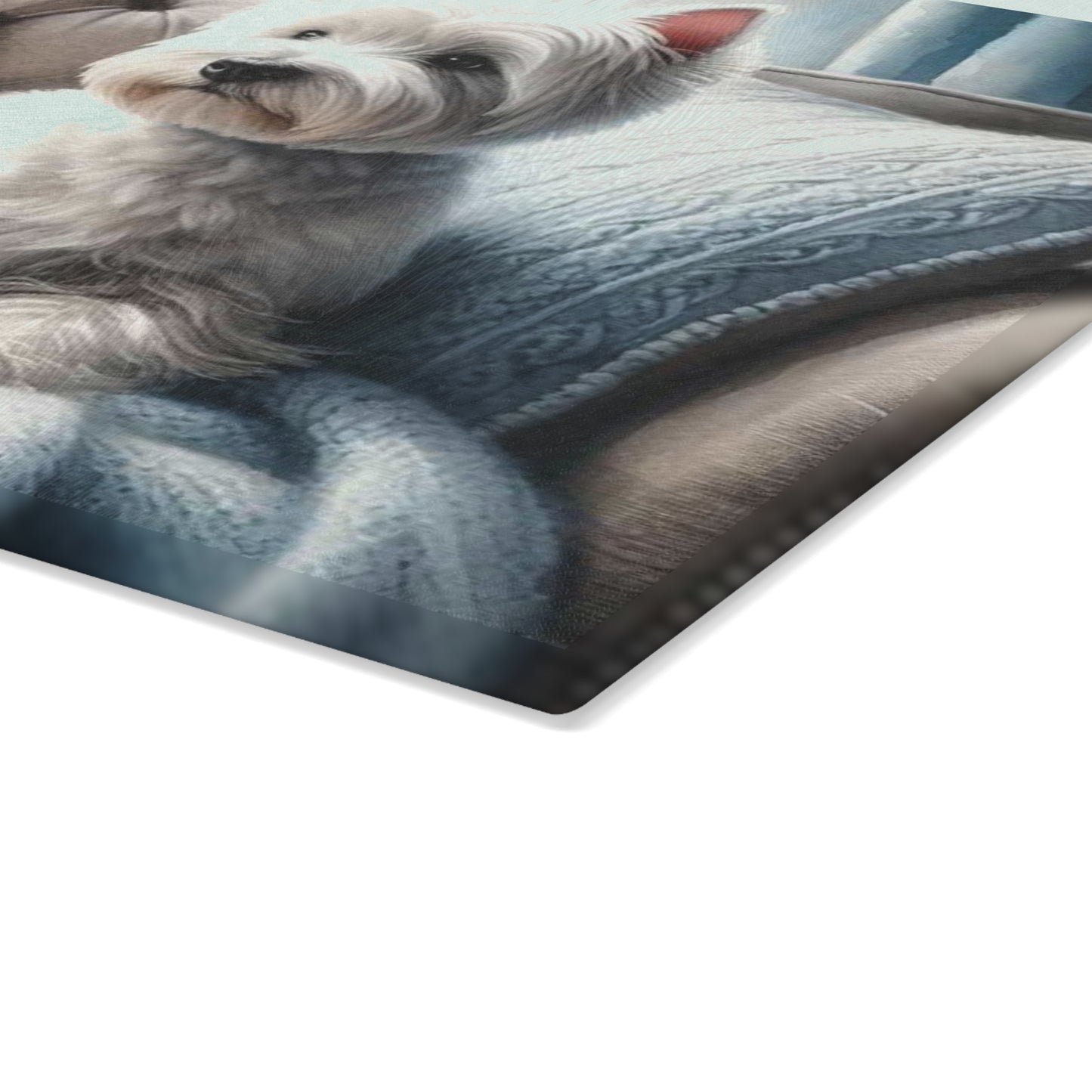 🐾 Westie in Blue Window Nook Cutting Board – Cozy Charm for Dog Lovers 🪟