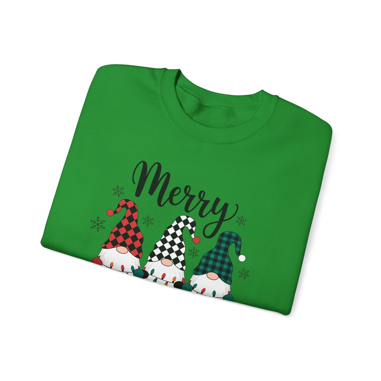 🎅✨ Merry Gnome Lights Sweatshirt – Whimsical Scandinavian Holiday Charm