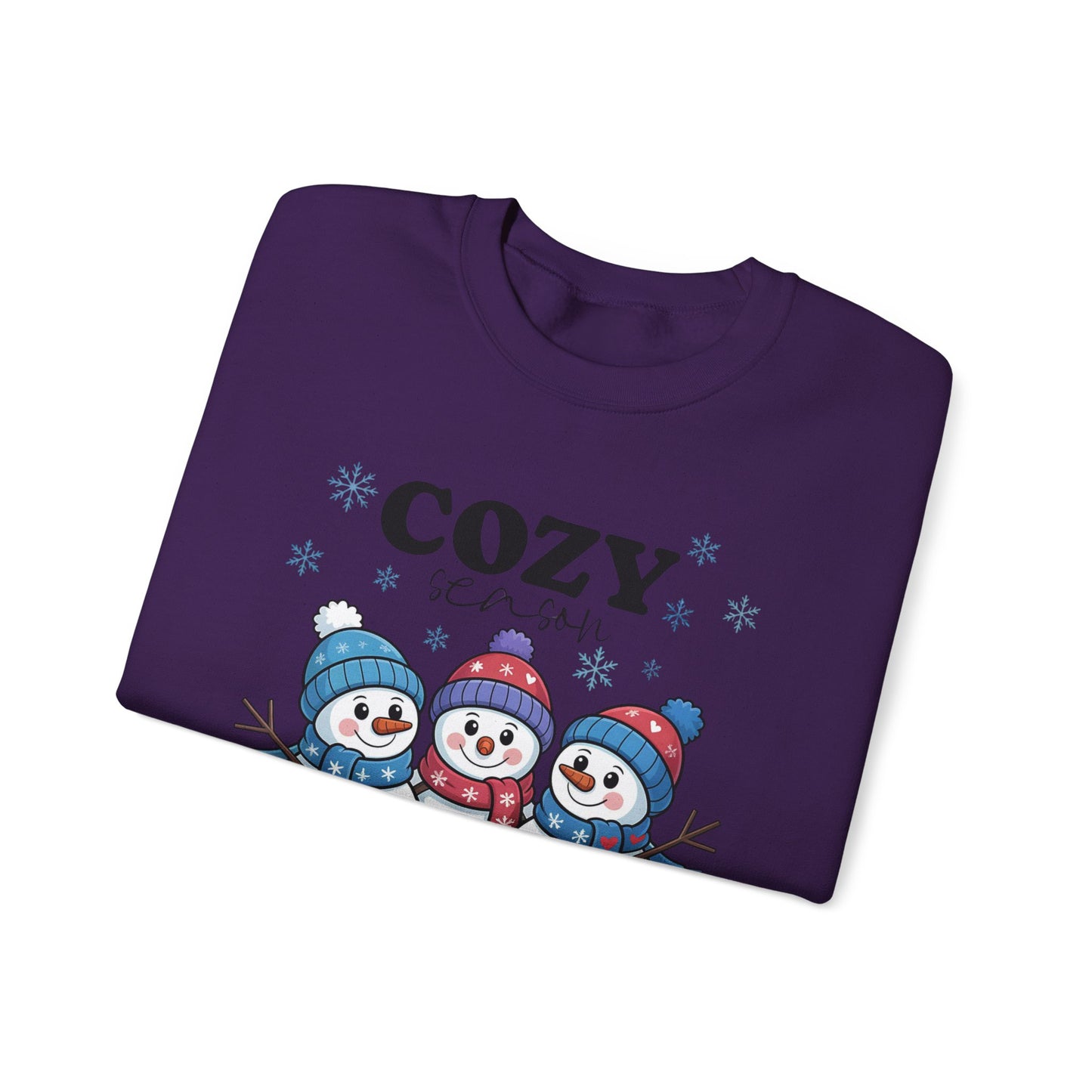 ☃️💙 Cozy Season Snowman Sweatshirt – Adorable Winter Crewneck for Women