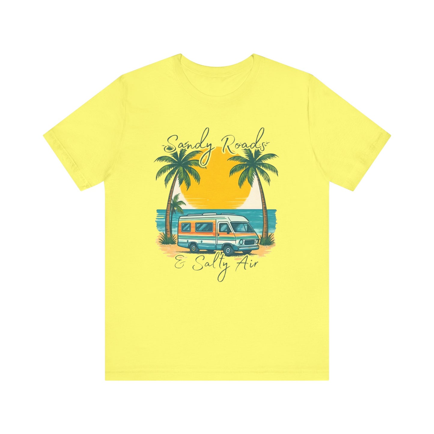 Camiseta Sandy Roads &amp; Salty Air: Camisa playera ligera para mujer para días costeros y ambiente veraniego.