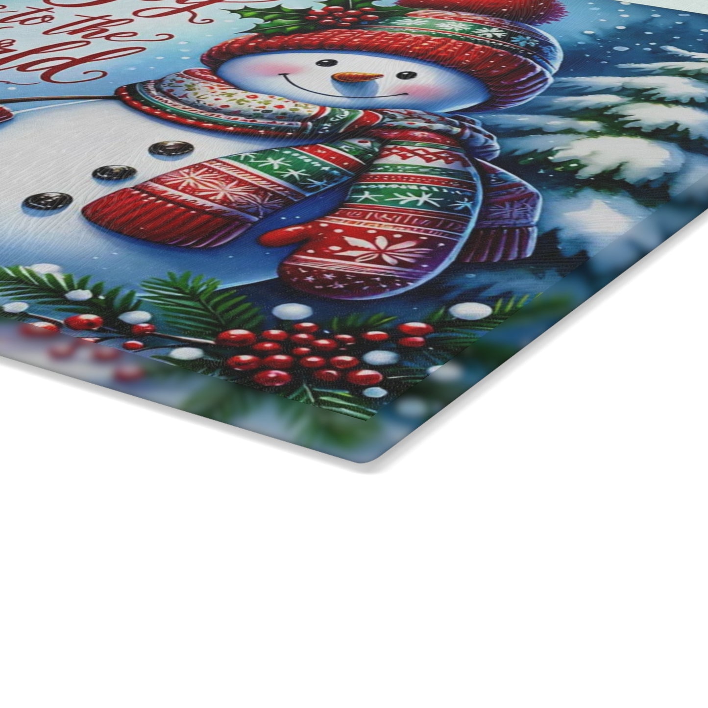 ☃️🎄 Joy to the World Snowman Cutting Board – Festive Cheer for Your Holiday Kitchen ❤️✨