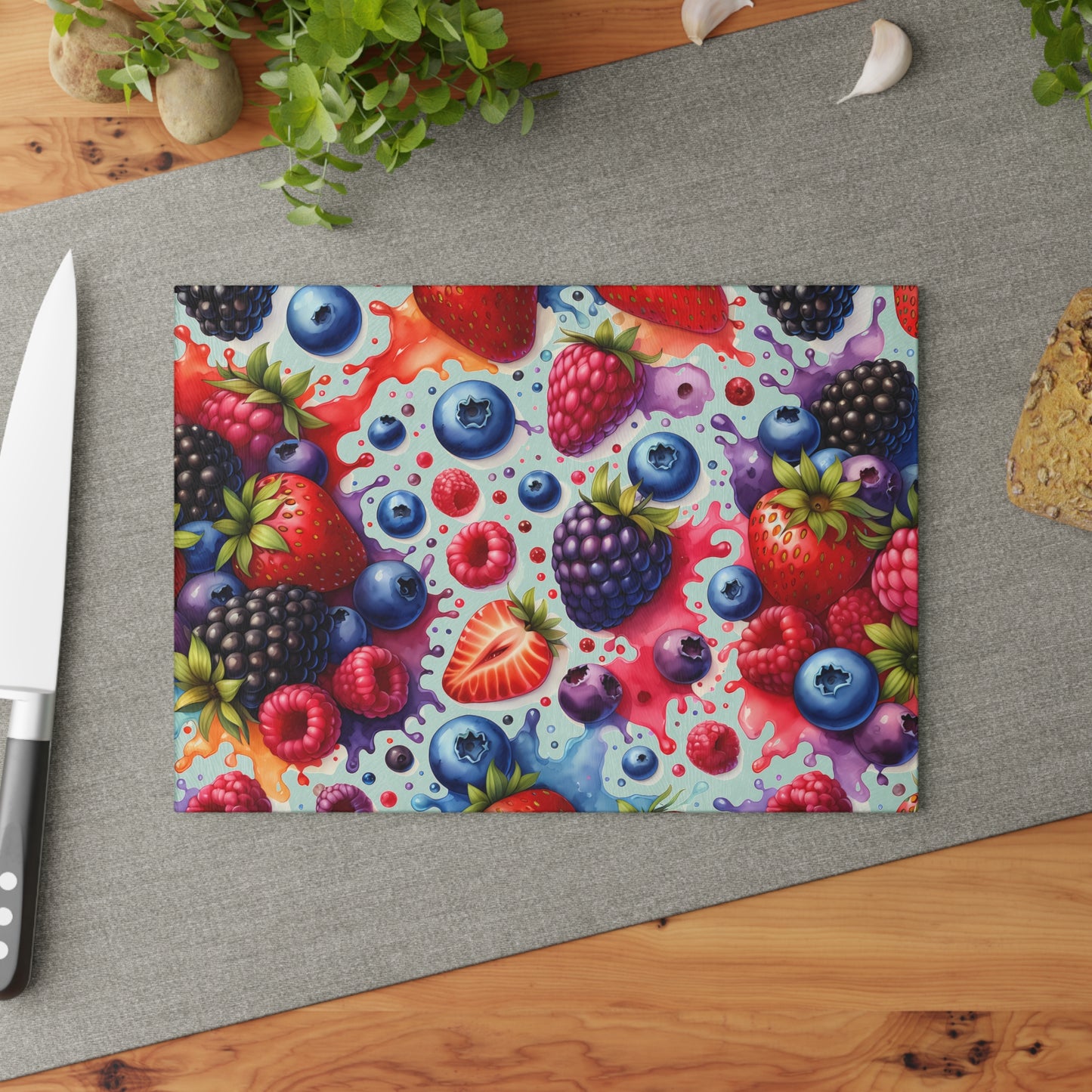 🍓🍇 Mixed Berry Splash Cutting Board – A Berry Beautiful Kitchen Essential!