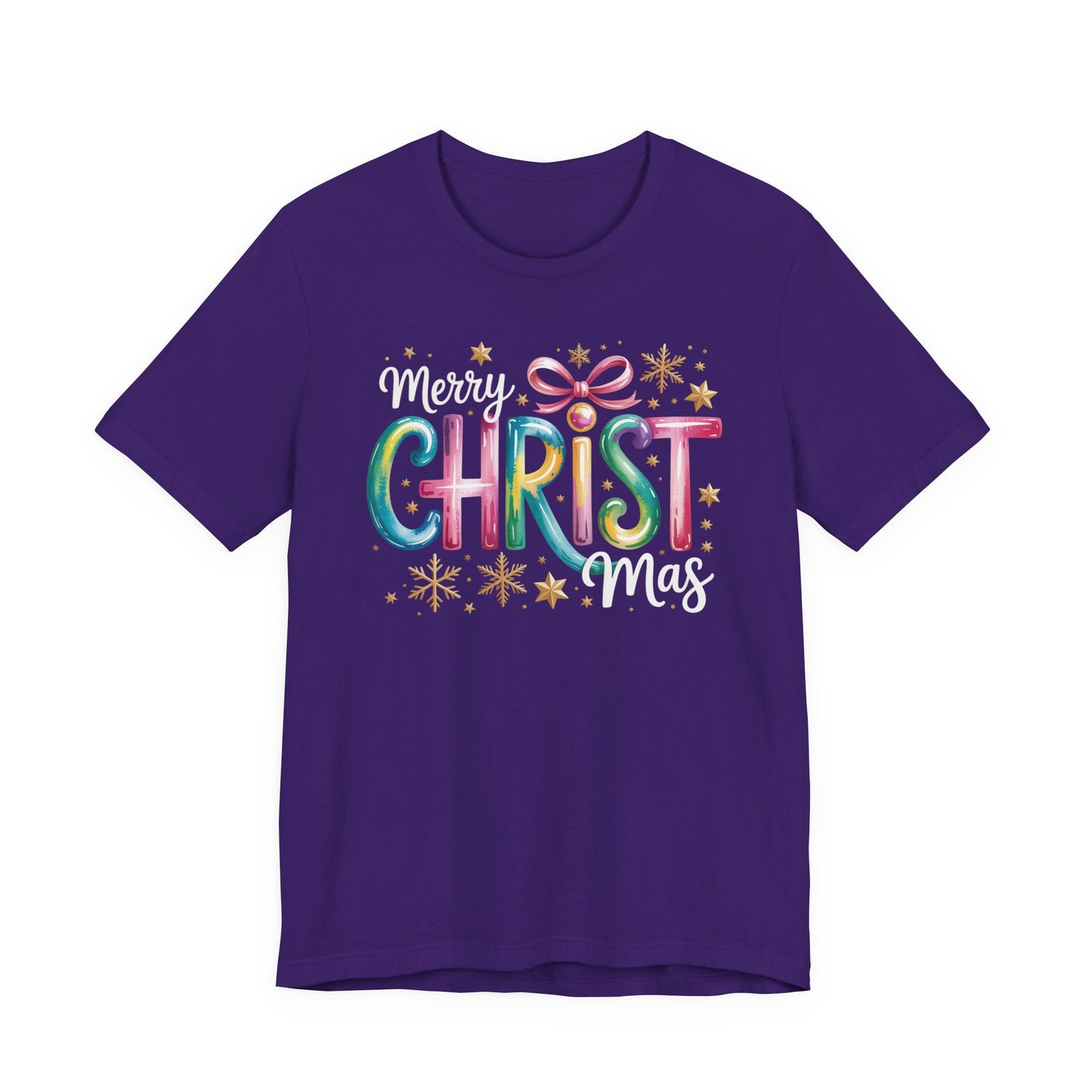 🎄✨ Merry Christmas Glow Lettering T-Shirt – Festive & Bright Holiday Style 🎁🌟