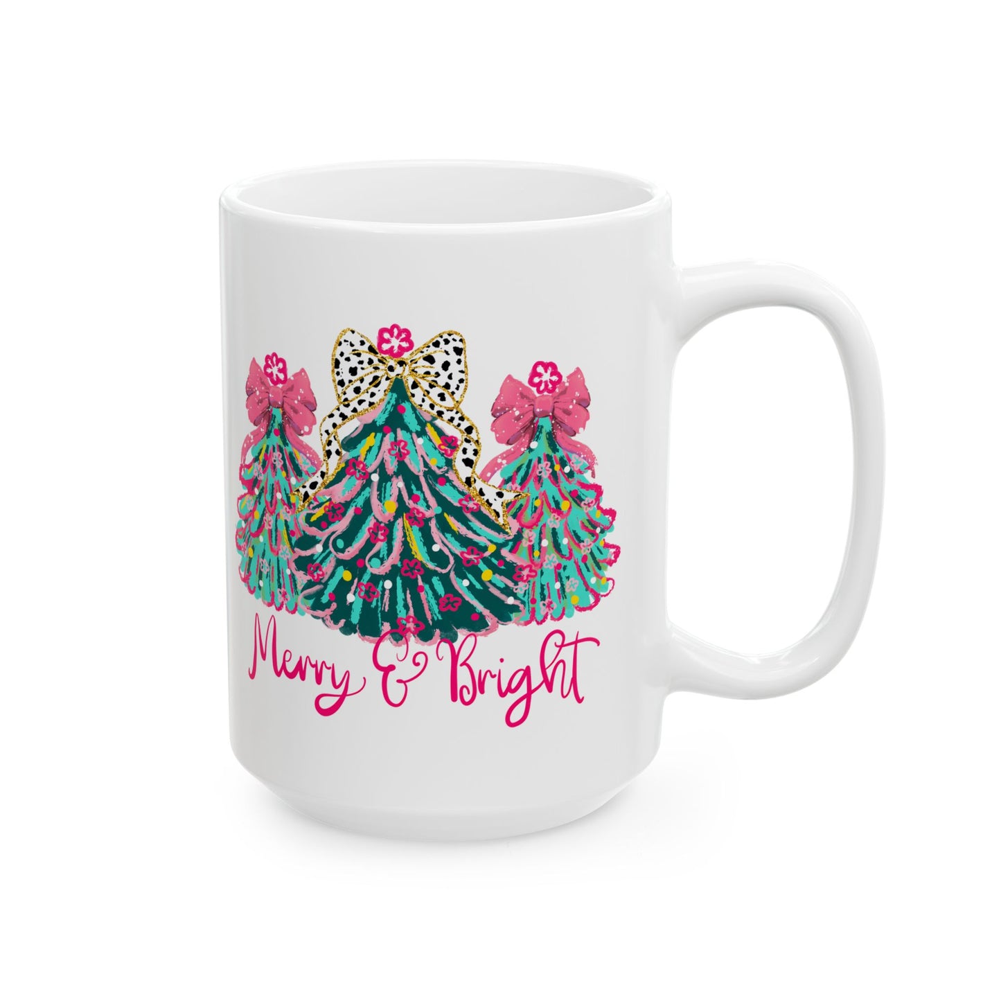 🎄 Merry & Bright Christmas Tree Mug – Glam Holiday Cheer in Every Sip ✨