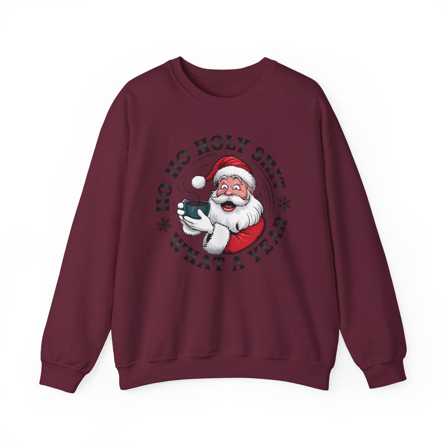 🎅☕ Ho Ho Holy Sh*t—What a Year! Santa Coffee Sweatshirt 🎄🔥