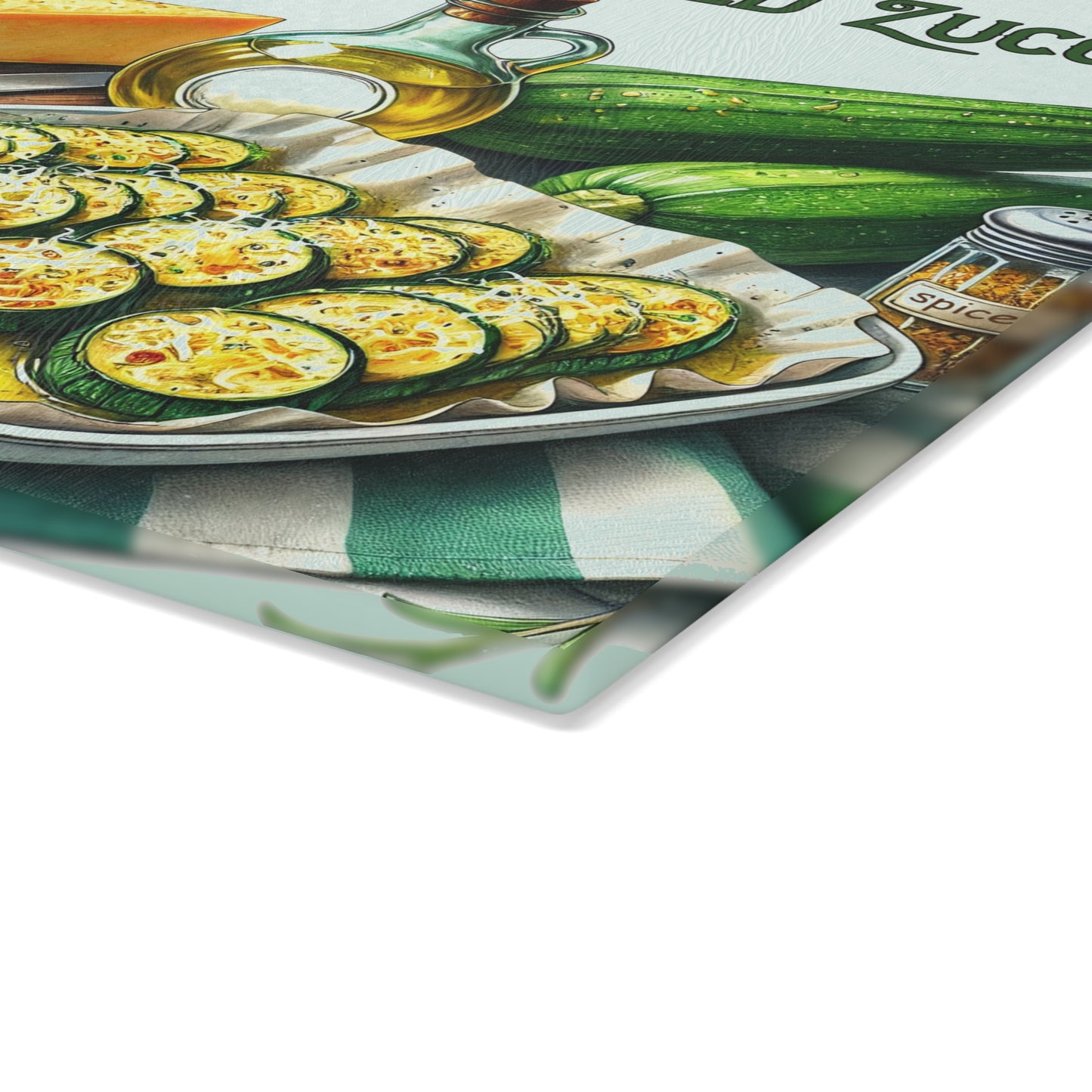 🥒 Quick and Easy Baked Zucchini – Healthy Kitchen Recipe Cutting Board