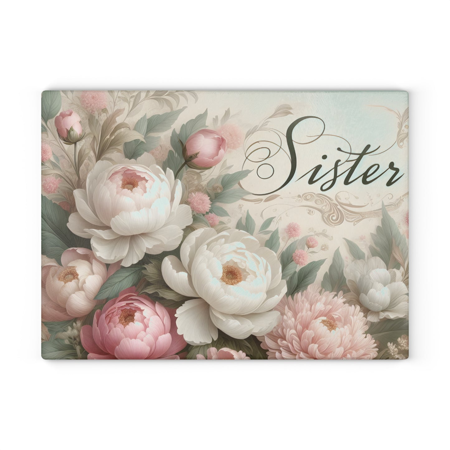 🌸 Sister Floral Cutting Board – Elegant Gift for a Special Sister 🌸