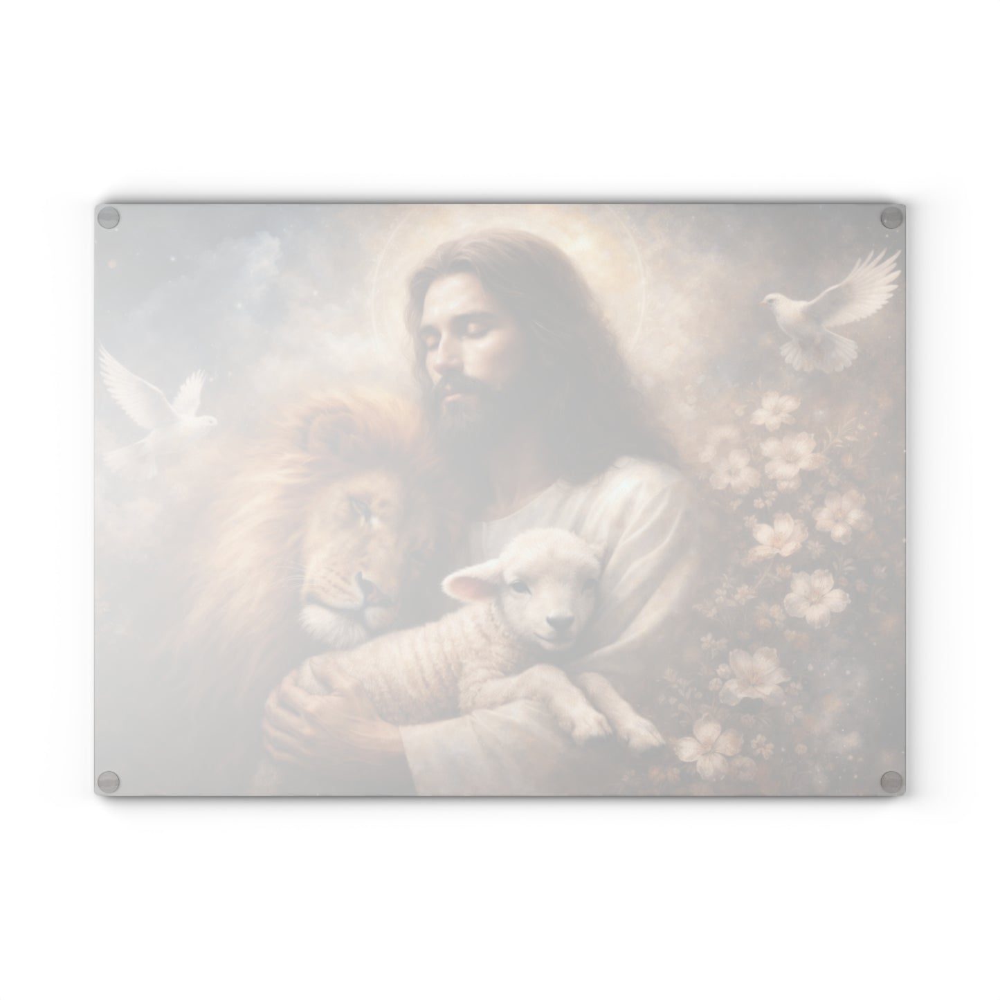 Jesus Cutting Board, Tempered Glass Cutting Board, Charcuterie Board, Chopping Board, Housewarming Gift, Custom cutting board