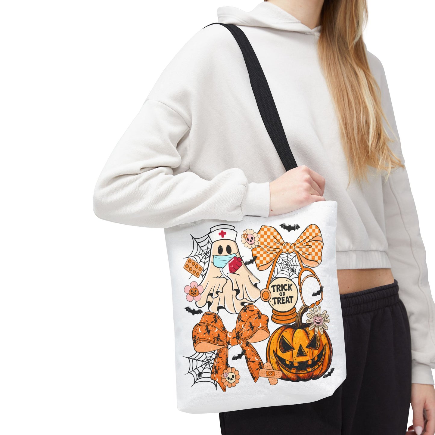 🩺 Nurse Ghost Tote Bag – Spooky Season Meets Healthcare Heroes 👻👜