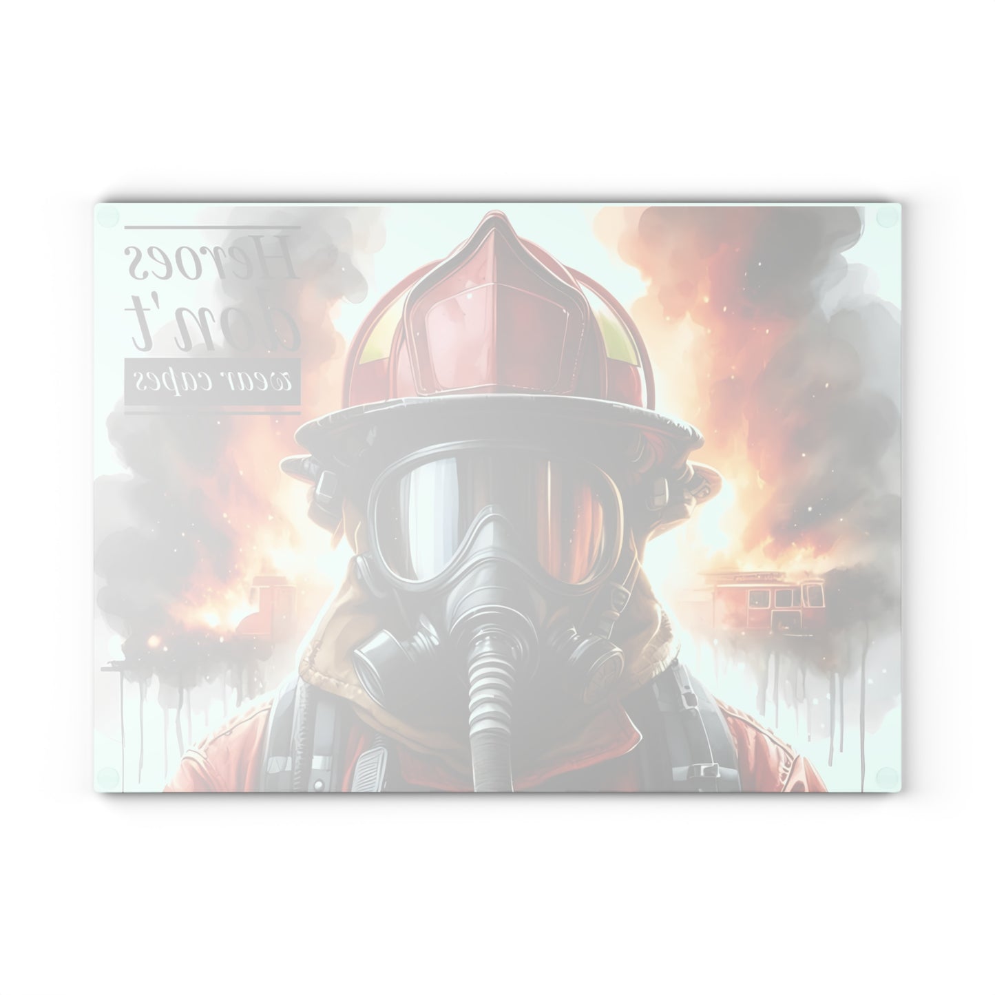 Firefighter Tribute Cutting Board – Heroes Don’t Wear Capes
