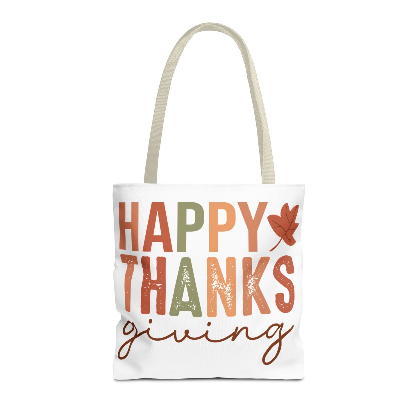 🍁 Rustic Happy Thanksgiving Tote Bag – Simple Charm for the Season 🍂🧡