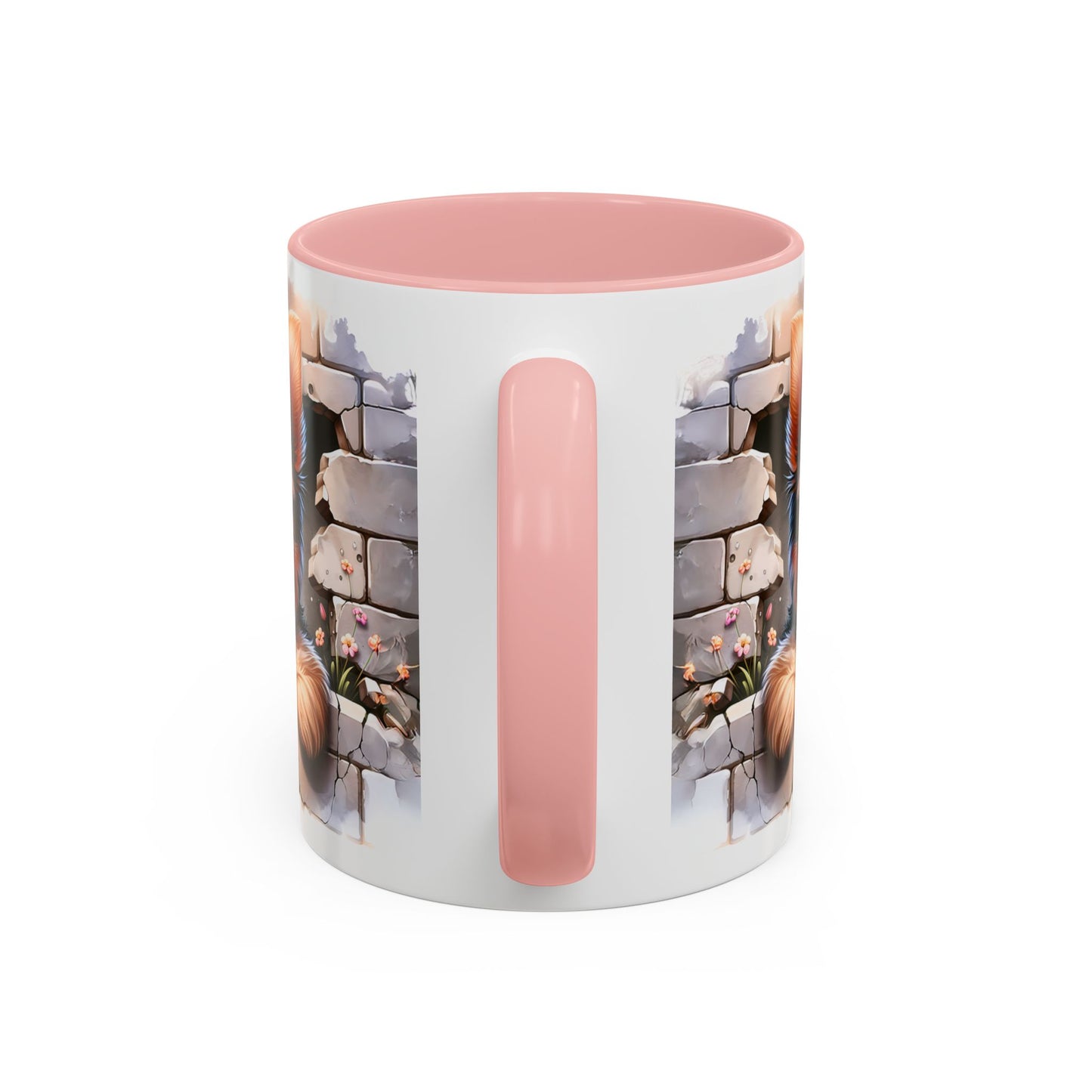 🎀🐶 Yorkie Puppy Accent Mug – Cute Peek-Through Dog Design for Animal Lovers ☕💖