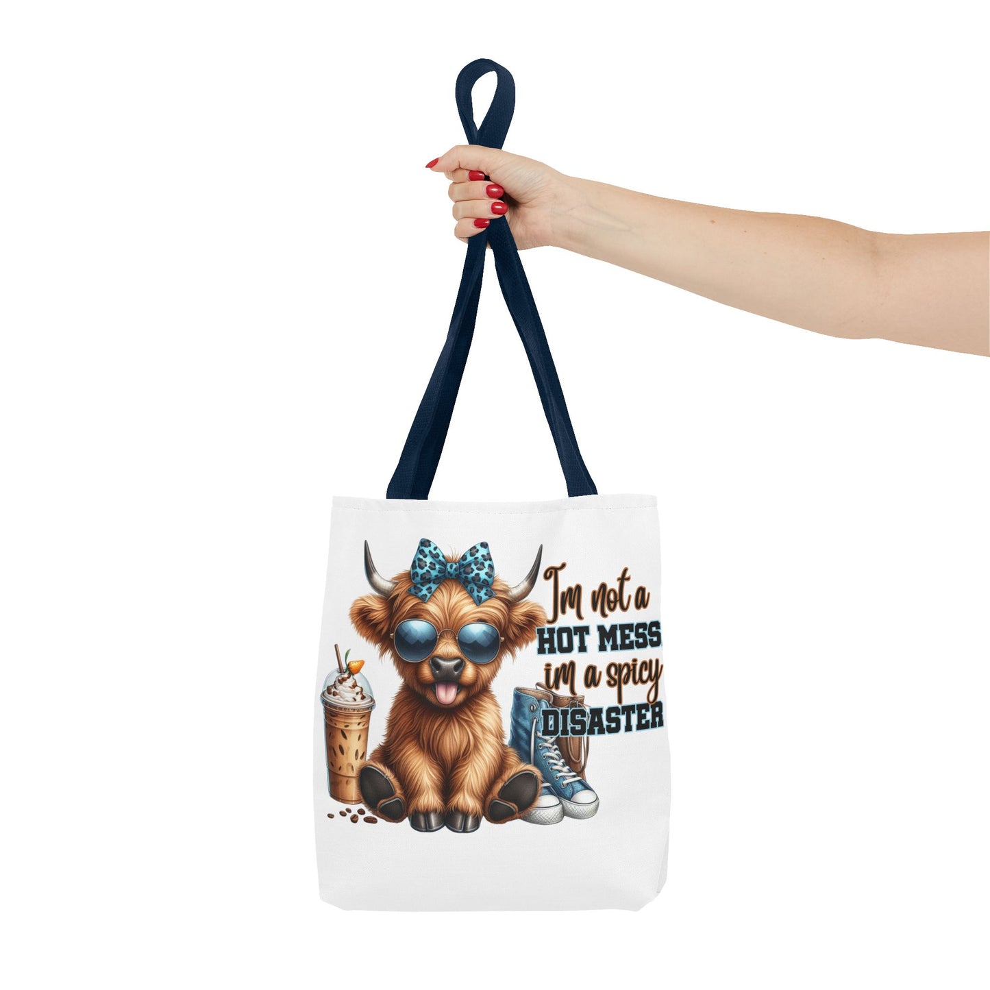 Bolsa de tela Highland Cow: «No soy un desastre picante, soy un desastre picante».