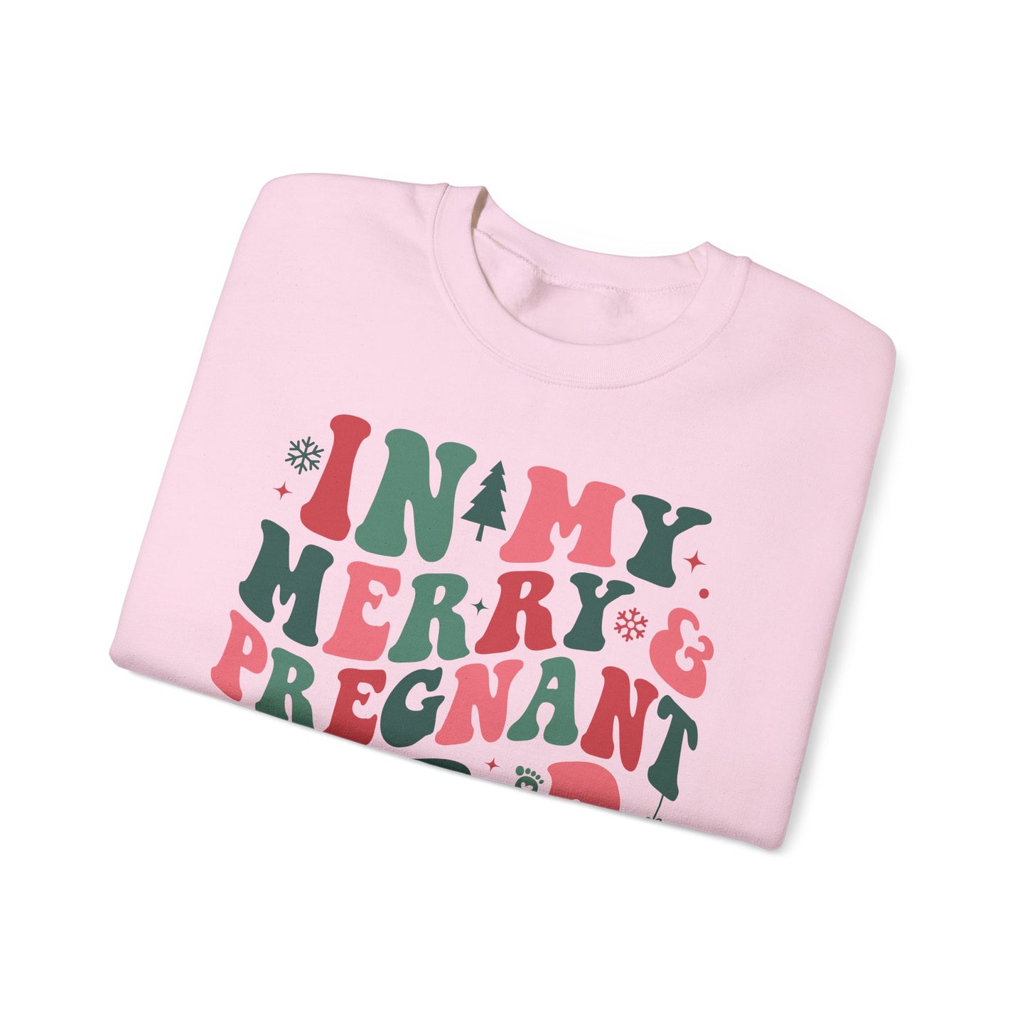 🤰🎄 In My Merry & Pregnant Era Christmas Sweatshirt – Cute Holiday Maternity Crewneck
