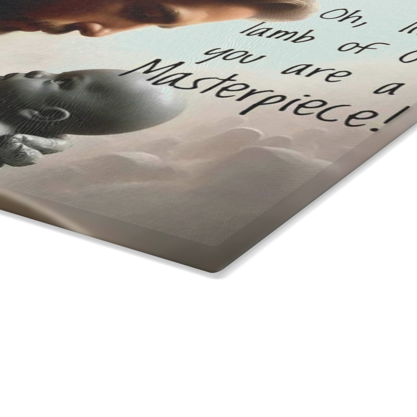 🤍 Oh, Little Lamb of God – “You Are a Masterpiece!” Faith Cutting Board