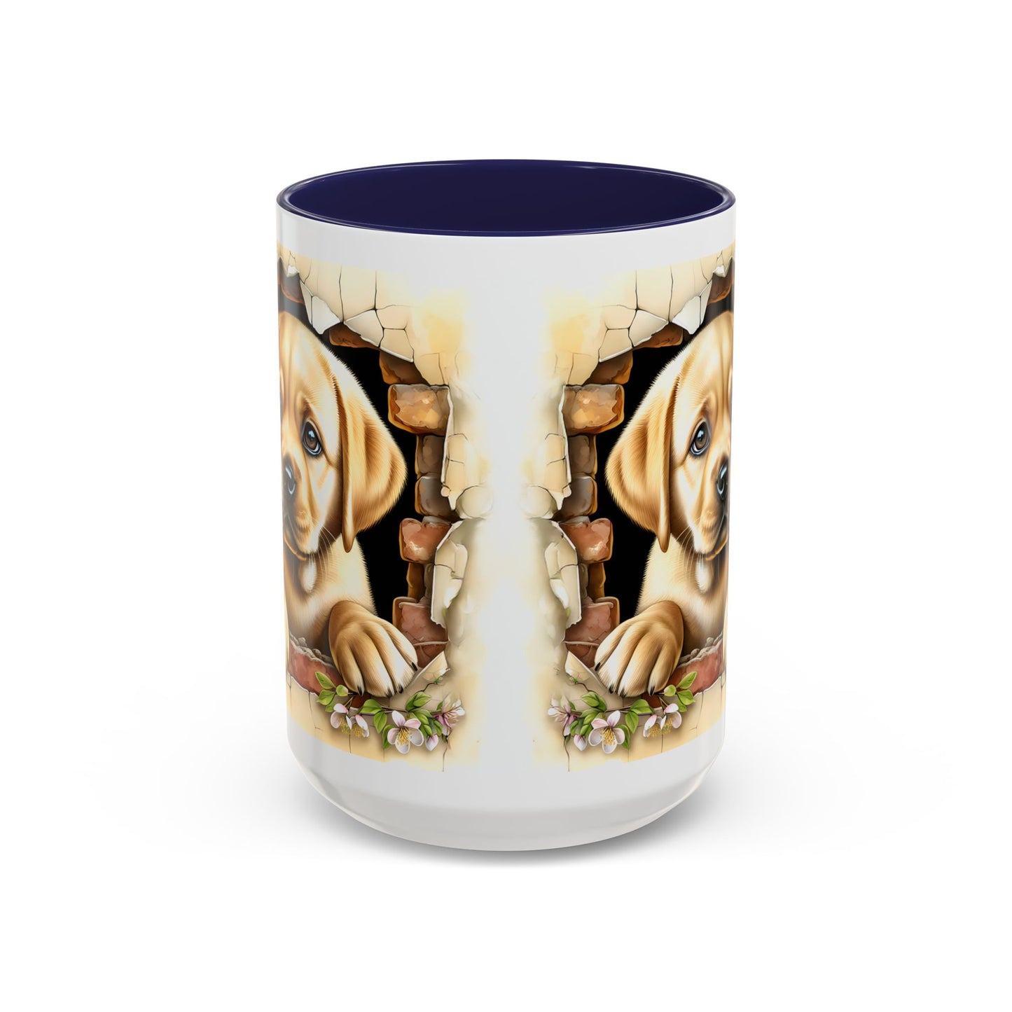 🐶☕ Labrador Puppy Peek Accent Mug – Sweet Yellow Lab Lover Gift ✨💛