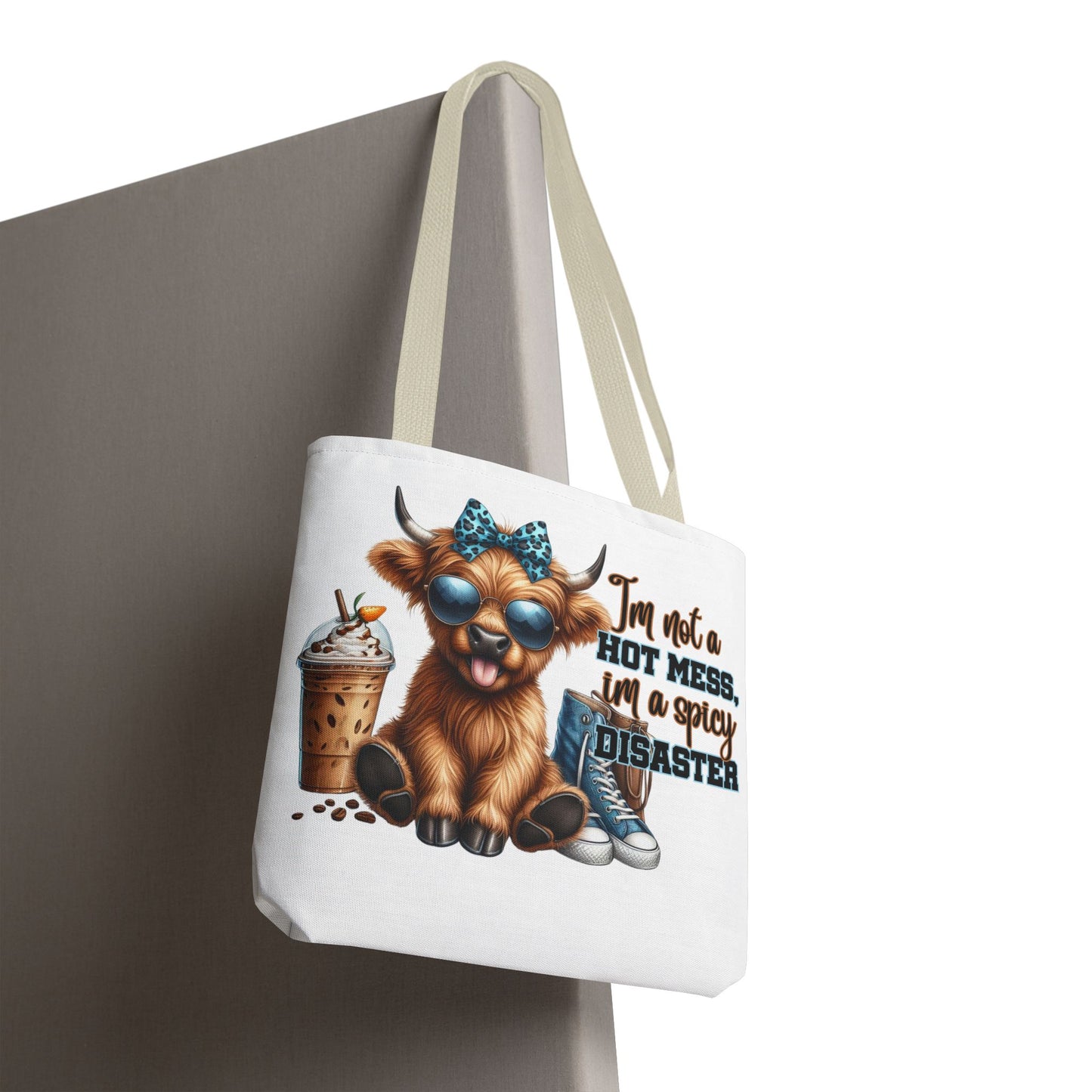 Bolsa de tela Highland Cow: «No soy un desastre picante, soy un desastre picante».