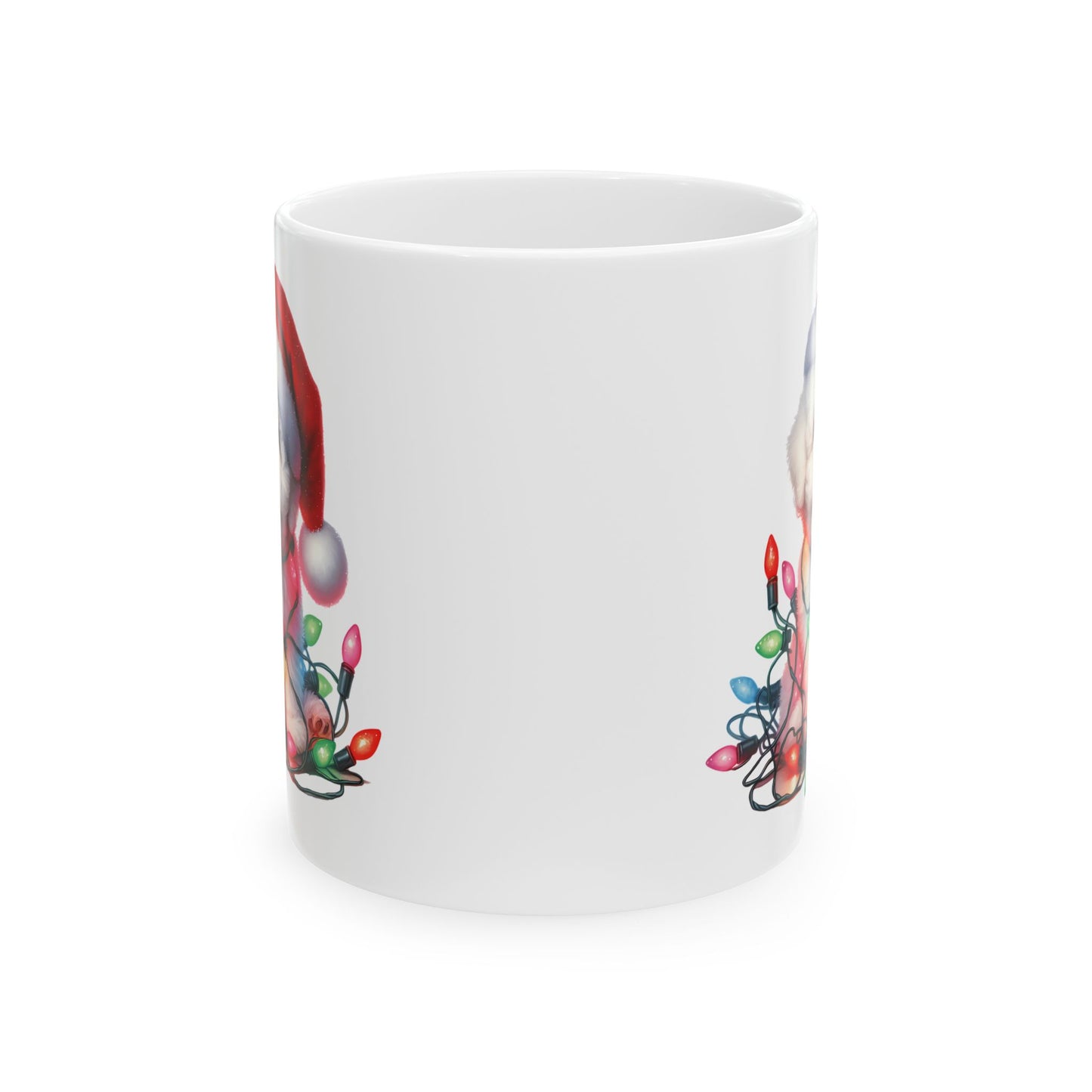 🎄 Bichon Frise Christmas Lights Mug – Holiday Cheer with a Fluffy Twist ☕