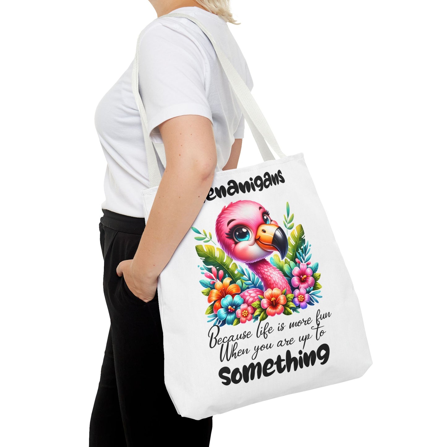 🌸 Flamingo &amp; Floral Bliss – Bolso tote vibrante y divertido 🌺