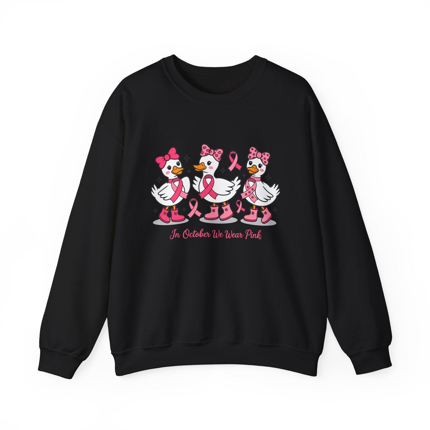 🎀🦆 In October We Wear Pink Duck Sweatshirt – Cute & Courageous Support 💗