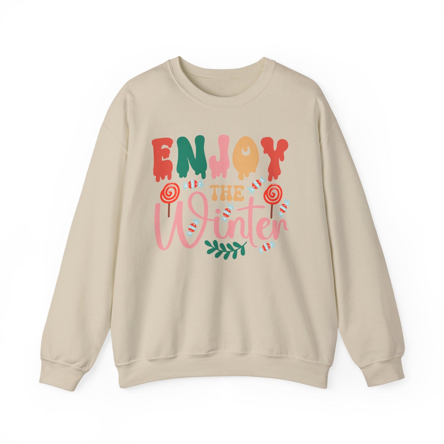 ❄️☕ Enjoy the Winter Sweatshirt – Cozy Snowflake & Cocoa Season Vibes 🧣✨