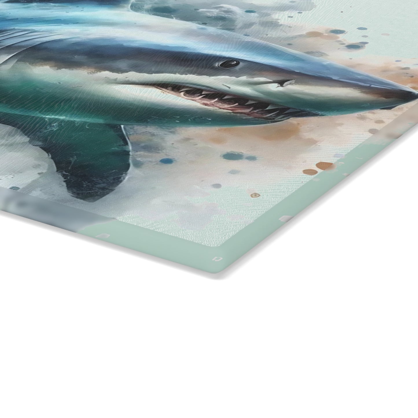 Shark kitchen decor, ocean theme cutting board, shark gift idea, shark lover gift, shark-themed gift, unique cutting board