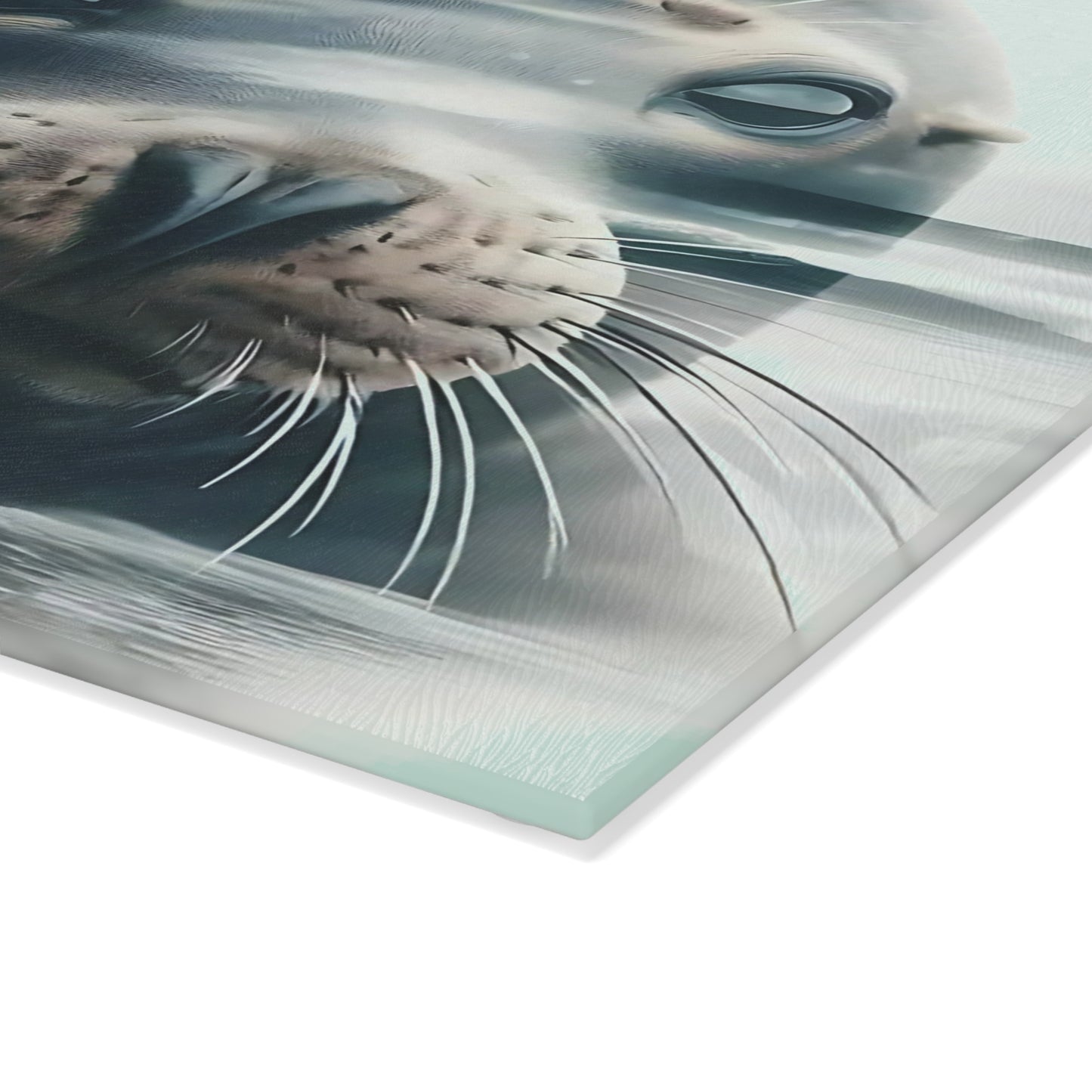 🦭❄️ Seal & Pup Motherhood Cutting Board – Ocean Love & Winter Serenity 🌊💙