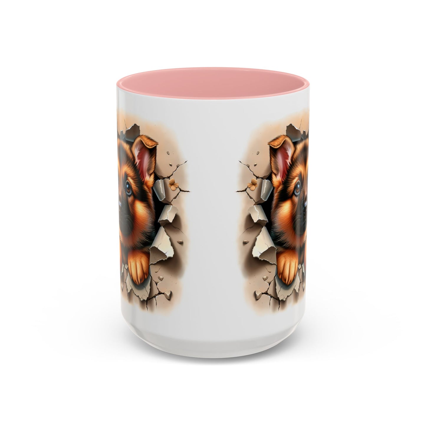 🐾☕ German Shepherd Puppy Peek Accent Mug – Loyal Pup Lover Gift ✨🖤