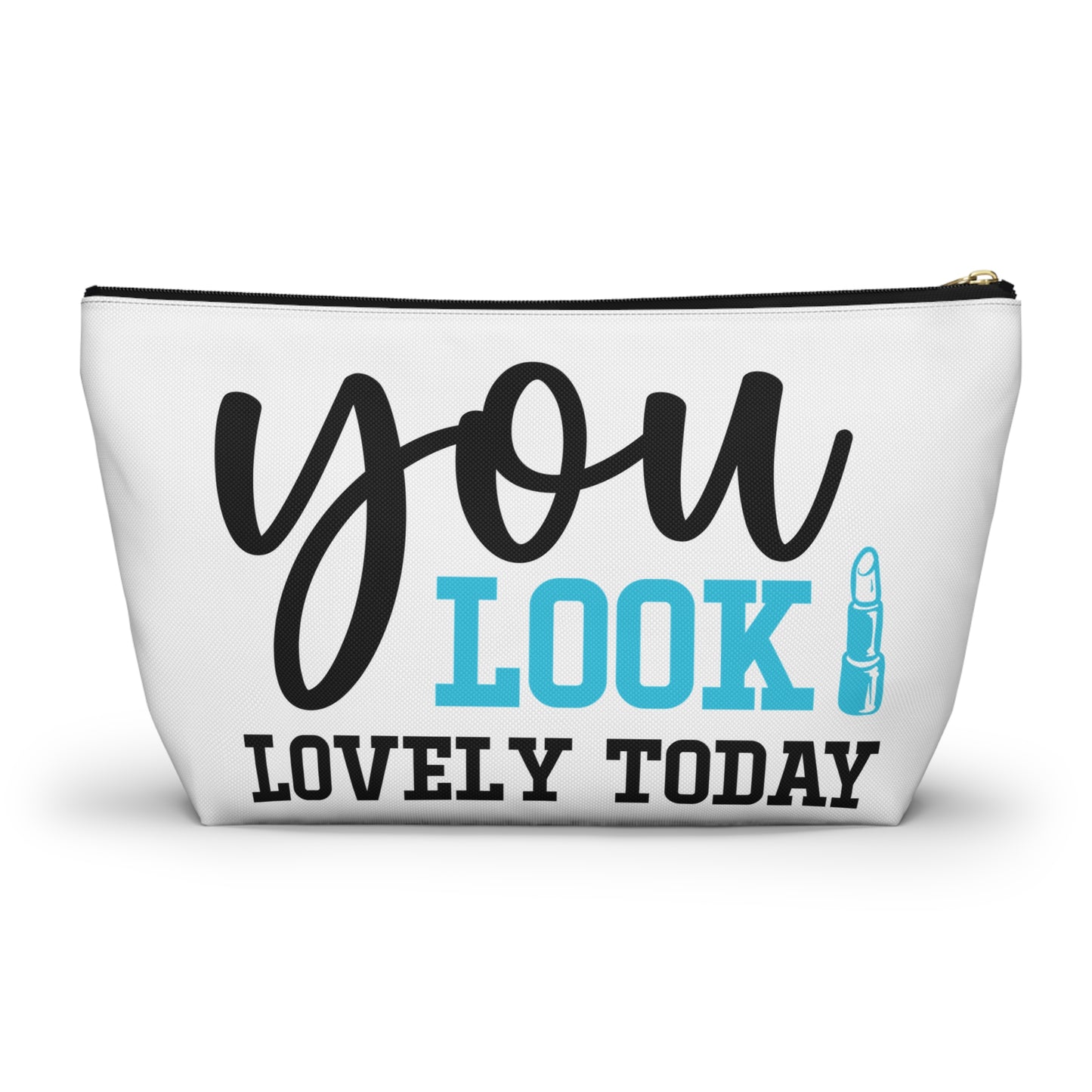 Accessory Pouch – "You Look Lovely Today" Blue Makeup Bag