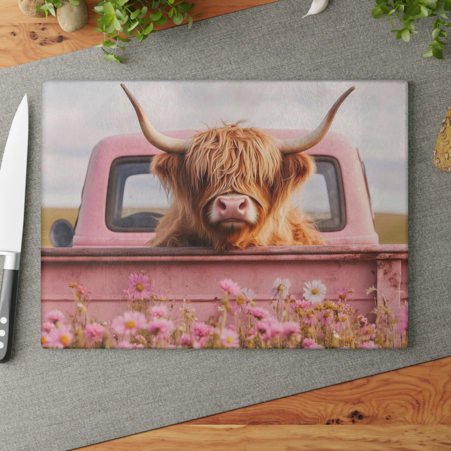 🍂✨ Rustic Floral Swirl Cutting Board – Vintage Charm for Your Kitchen ✨🌿