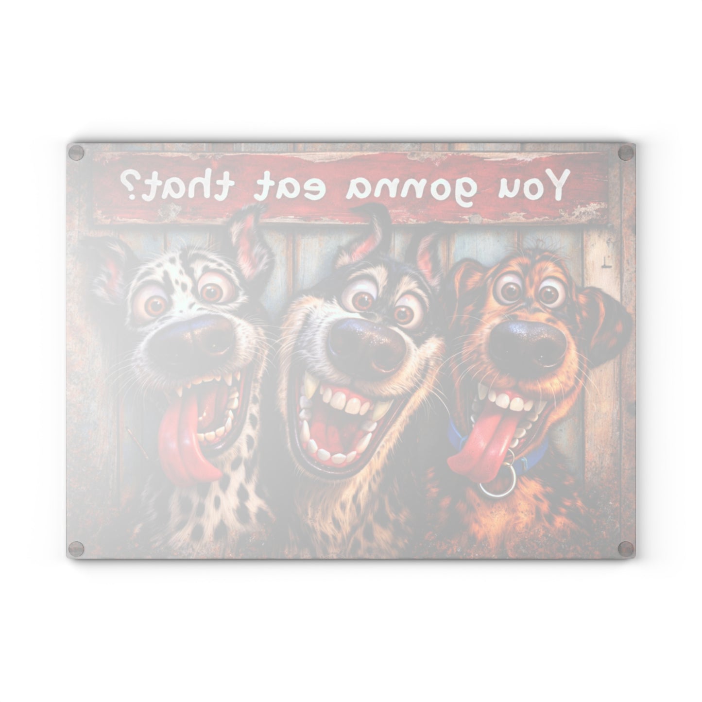 You Gonna Eat That? Glass Cutting Board – Funny Dog Kitchen Decor with Rustic Charm